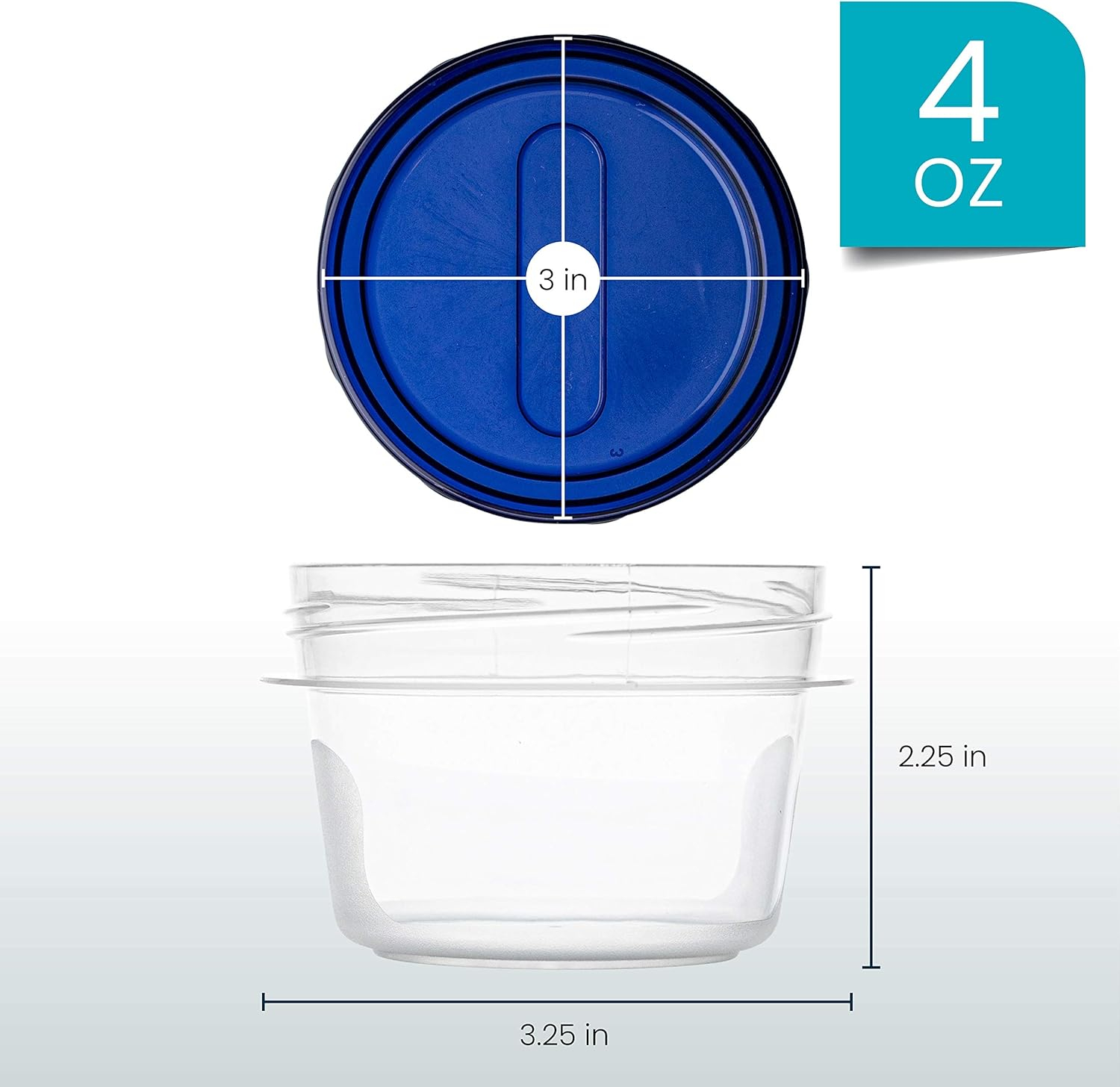 PLASTICPRO Clear Deli Containers with Lid Reusable Small Plastic Container Set, 12-Pack 4 Oz