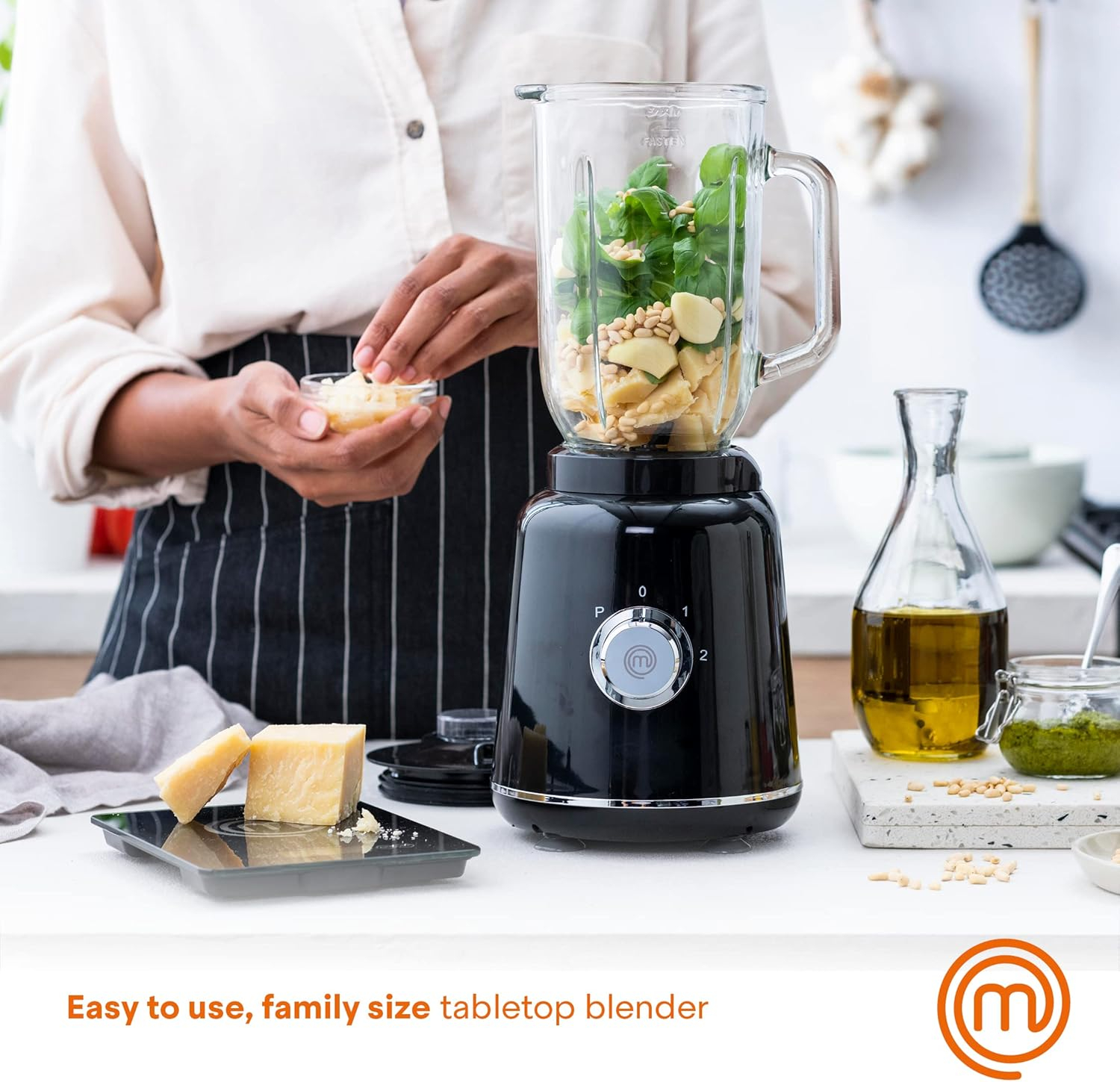 MasterChef 1.1-Qt. 300-Watt 2-Speed Table Blender with Glass Pitcher, VRD91910204001