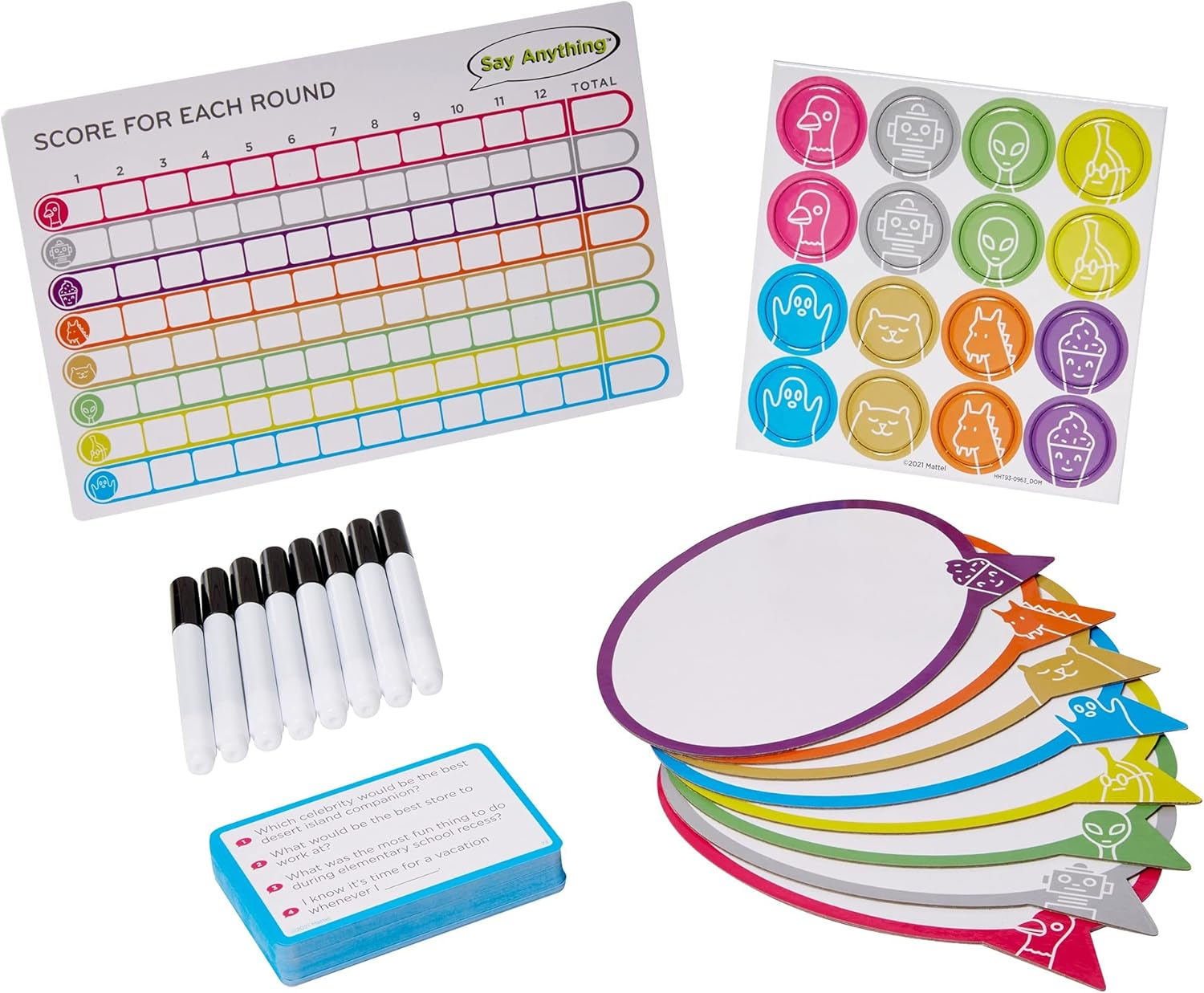 Say Anything Board Game for Adults & Teens, Party Game with Question Cards & Tokens for 4-8 Players