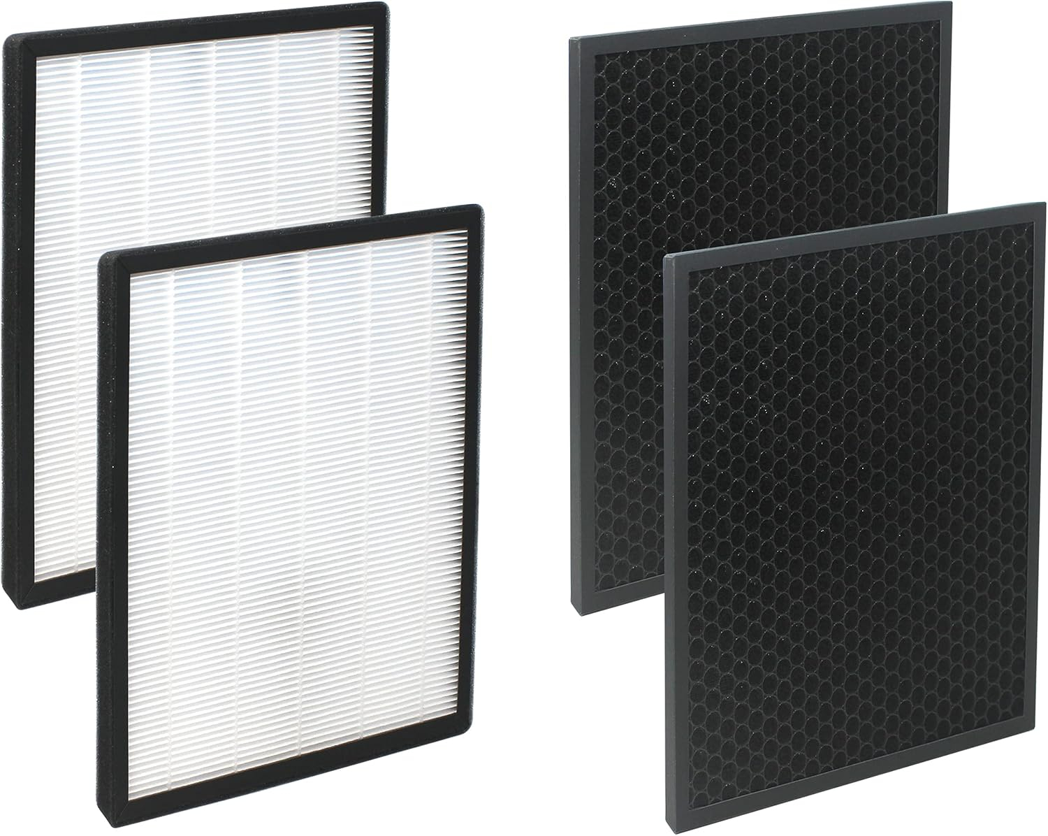 LifeSupplyUSA 2-in-1 True HEPA Air Cleaner Replacement Filter + Activated Carbon Charcoal Compatible with Hathaspace HSP001 Smart Air Purifiers