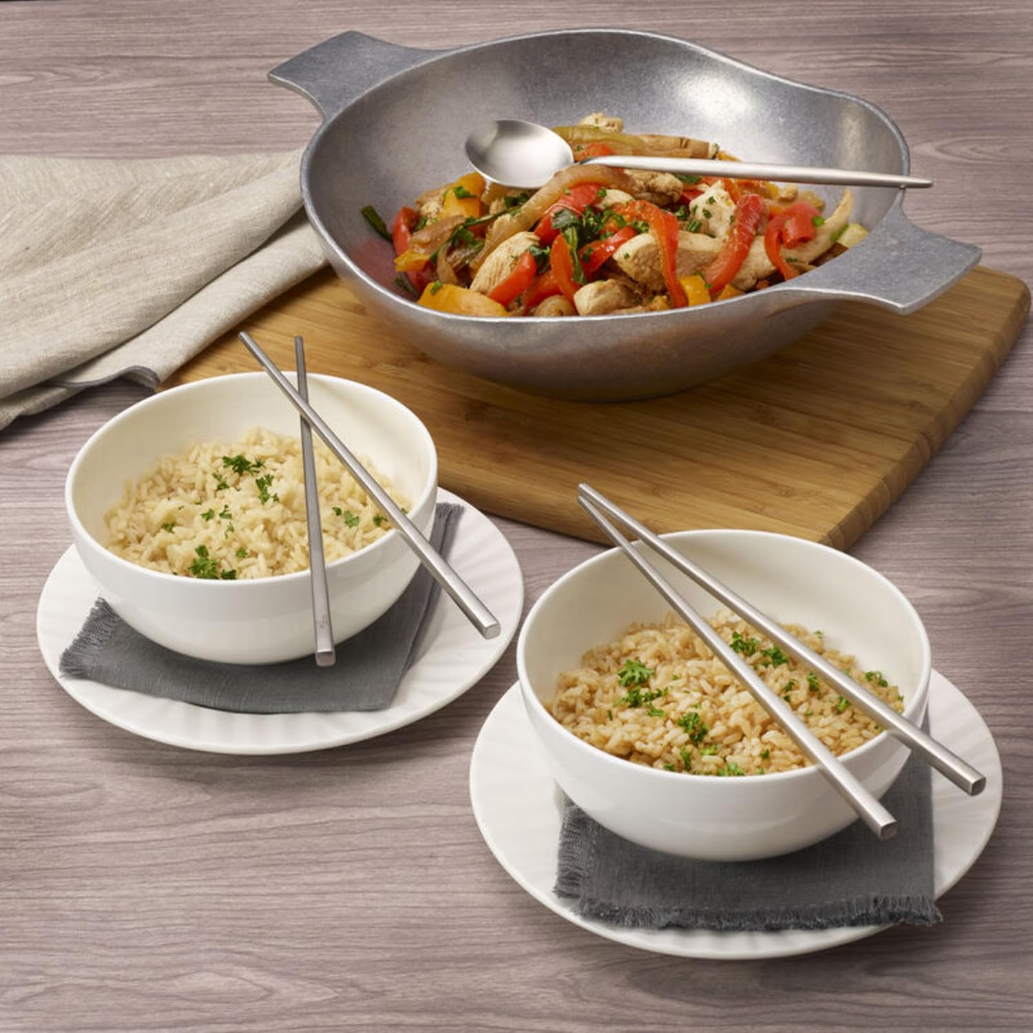 Wilton Armetale Gourmet Grillware Wok, 10.75 Inch, Silver