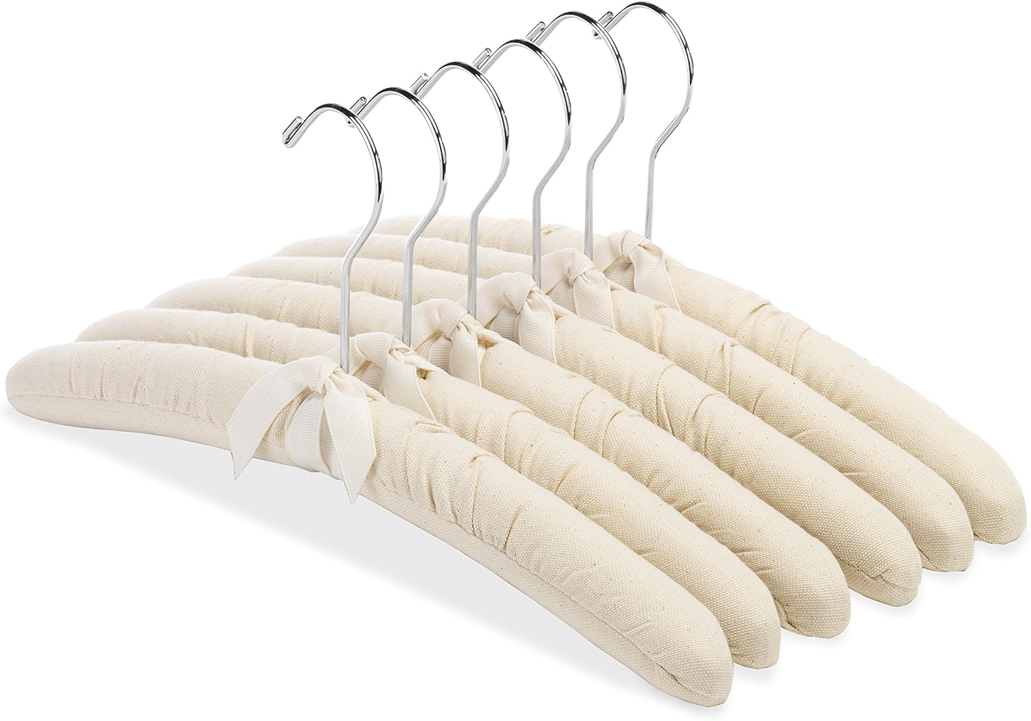 Whitmor Padded Metal Clothing Hangers with Swivel Hook, 6 Pack,  Canvas, for adult use