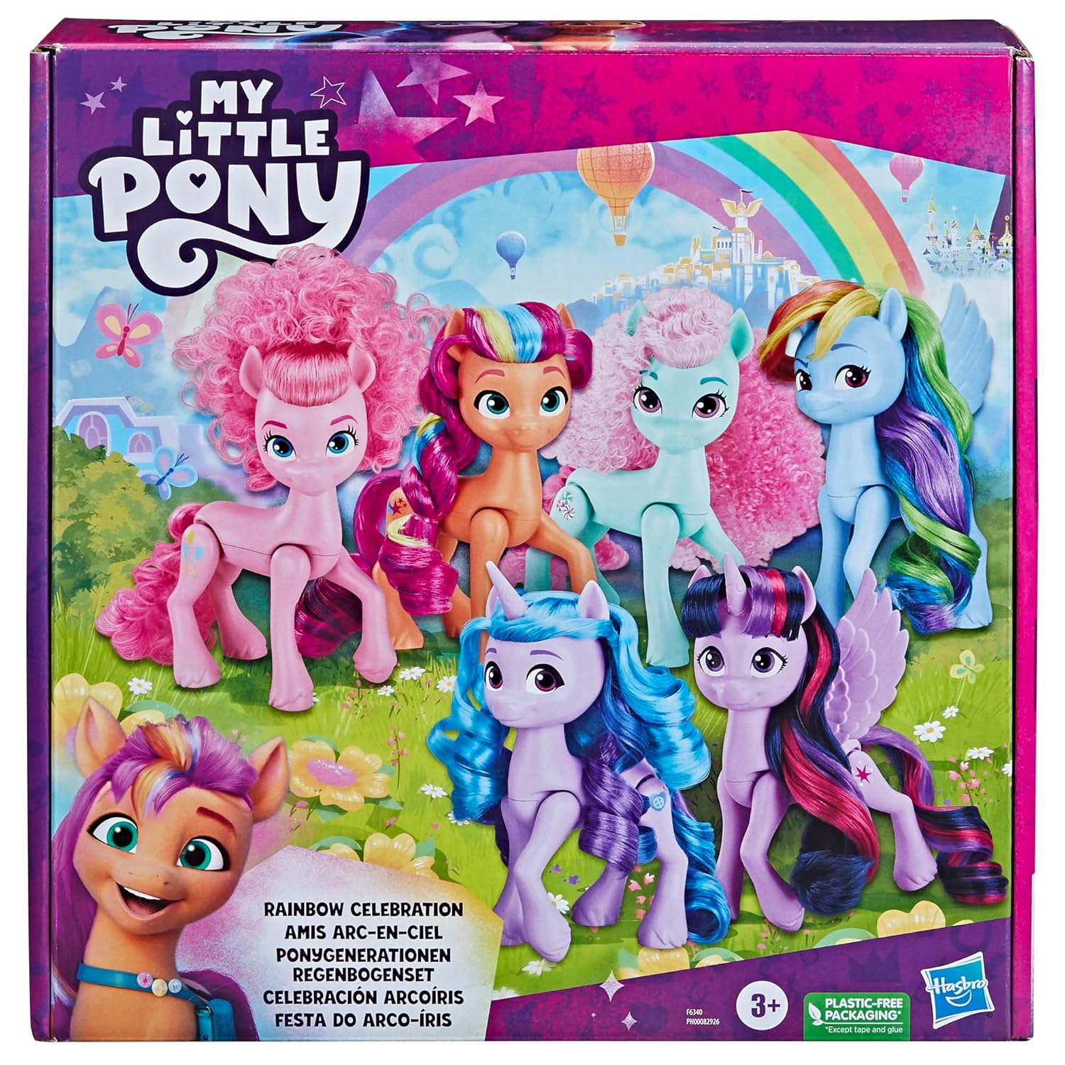 Hasbro My Little Pony Pinkie Pie and Izzy Moonbow Doll, 6 Pack