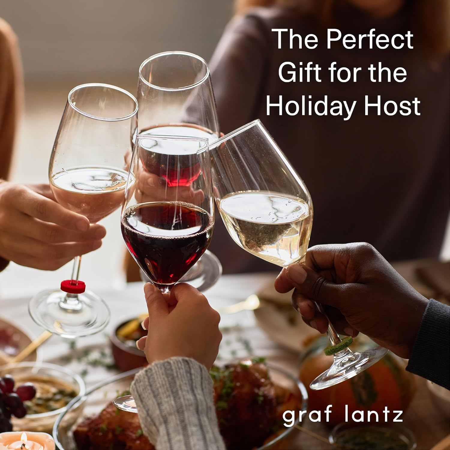 Graf Lantz - Wine-O's Merino Wool Wine Glass Charms (Midcentury) 12 Count - Drink Markers with Note Card - Reusable - 12 Colors - Boho Style - Home Decor, Party Favors & Vacation Essentials - 5mm Felt