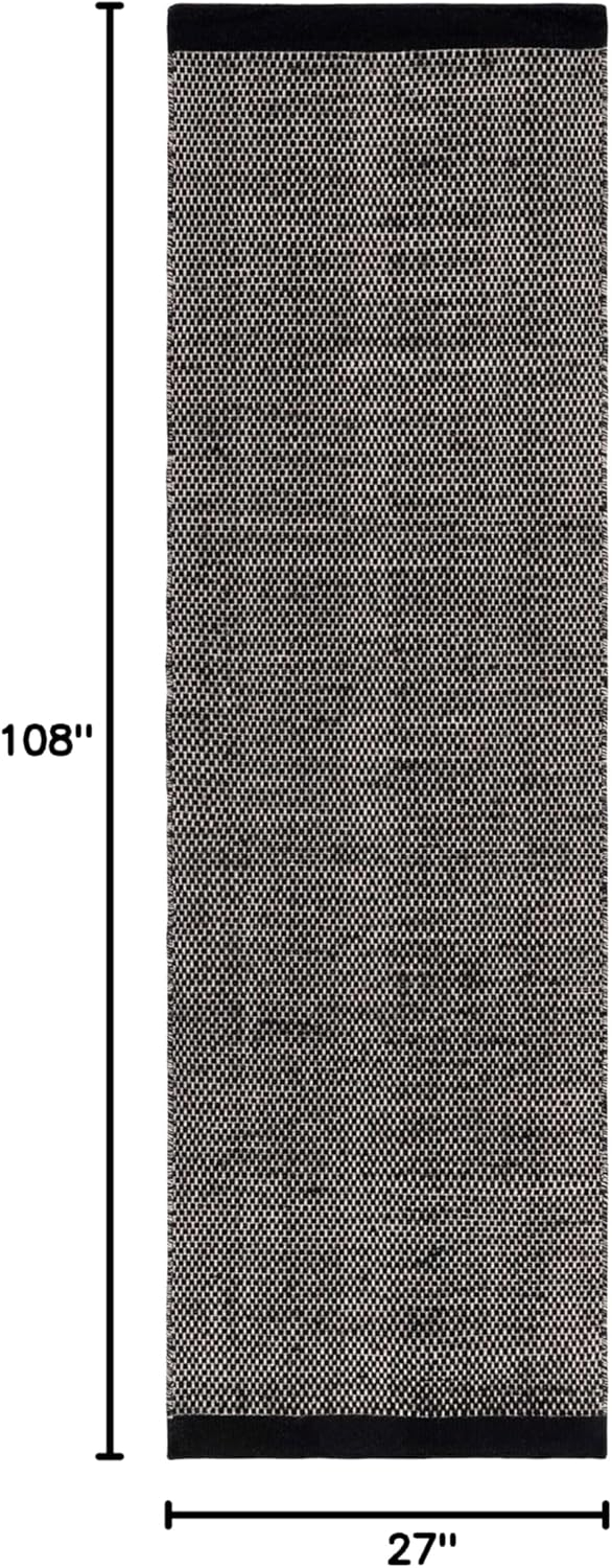 SAFAVIEH Vermont Zarif Distressed Dotted Runner Rug, Black, 2'3" x 9'
