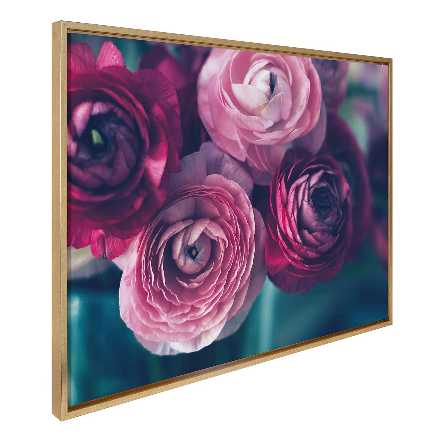 Gold Framed Floral Canvas Wall Art, 28x38