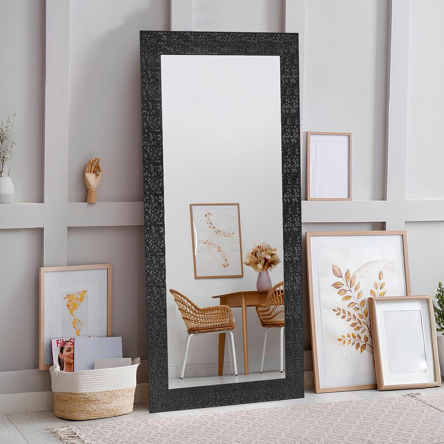 Naomi Home 66" Mosaic Gold Full Length Wall & Floor Mirror