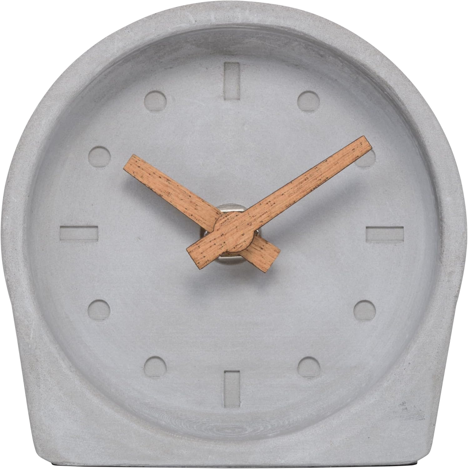 La Crosse Technology 4-Inch Quartz Battery Art Deco Cement Indoor Tabletop Clock, Open Faced Dial