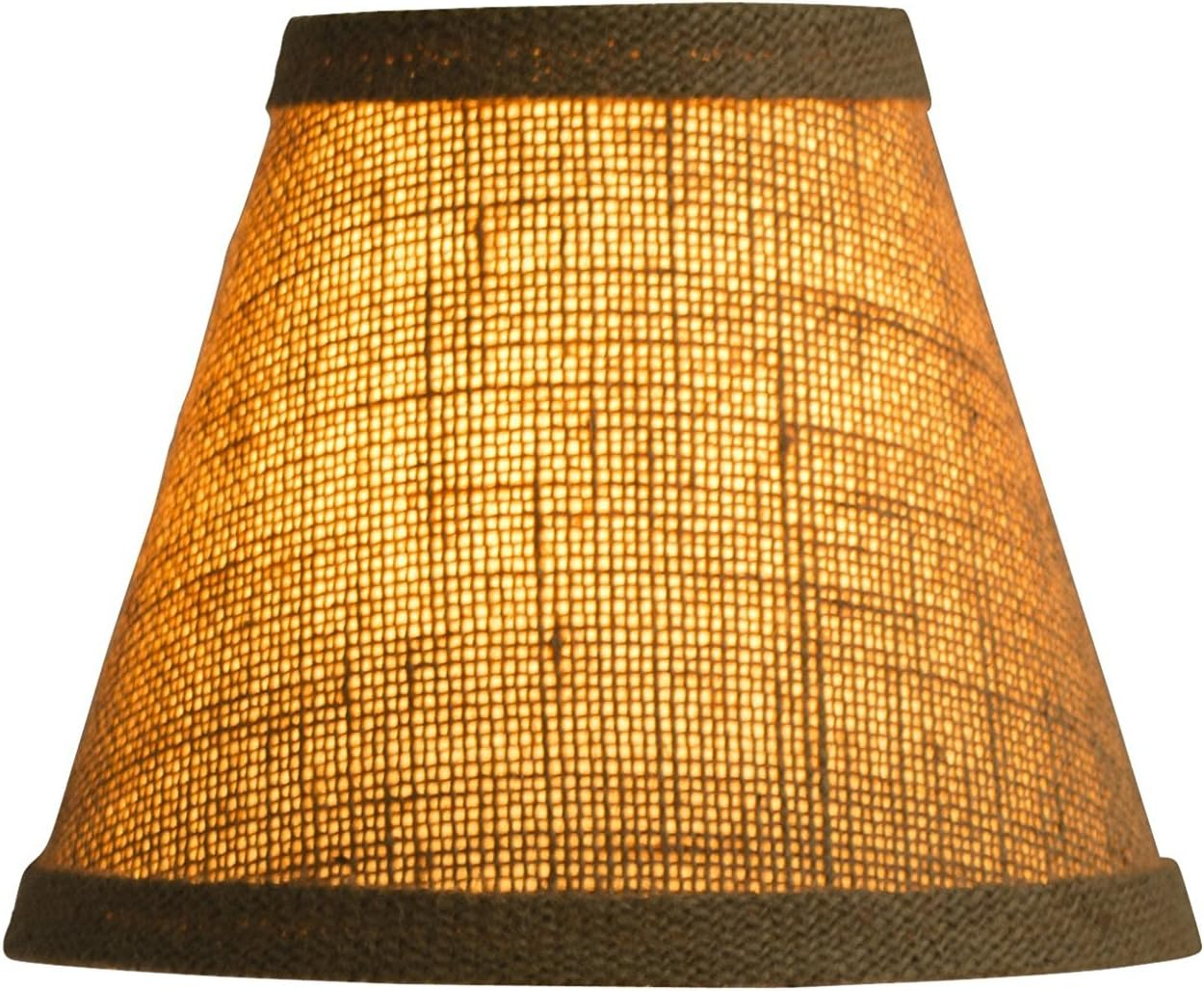 Natural Burlap Hardback Chandelier Lamp Shade, 6-Inch