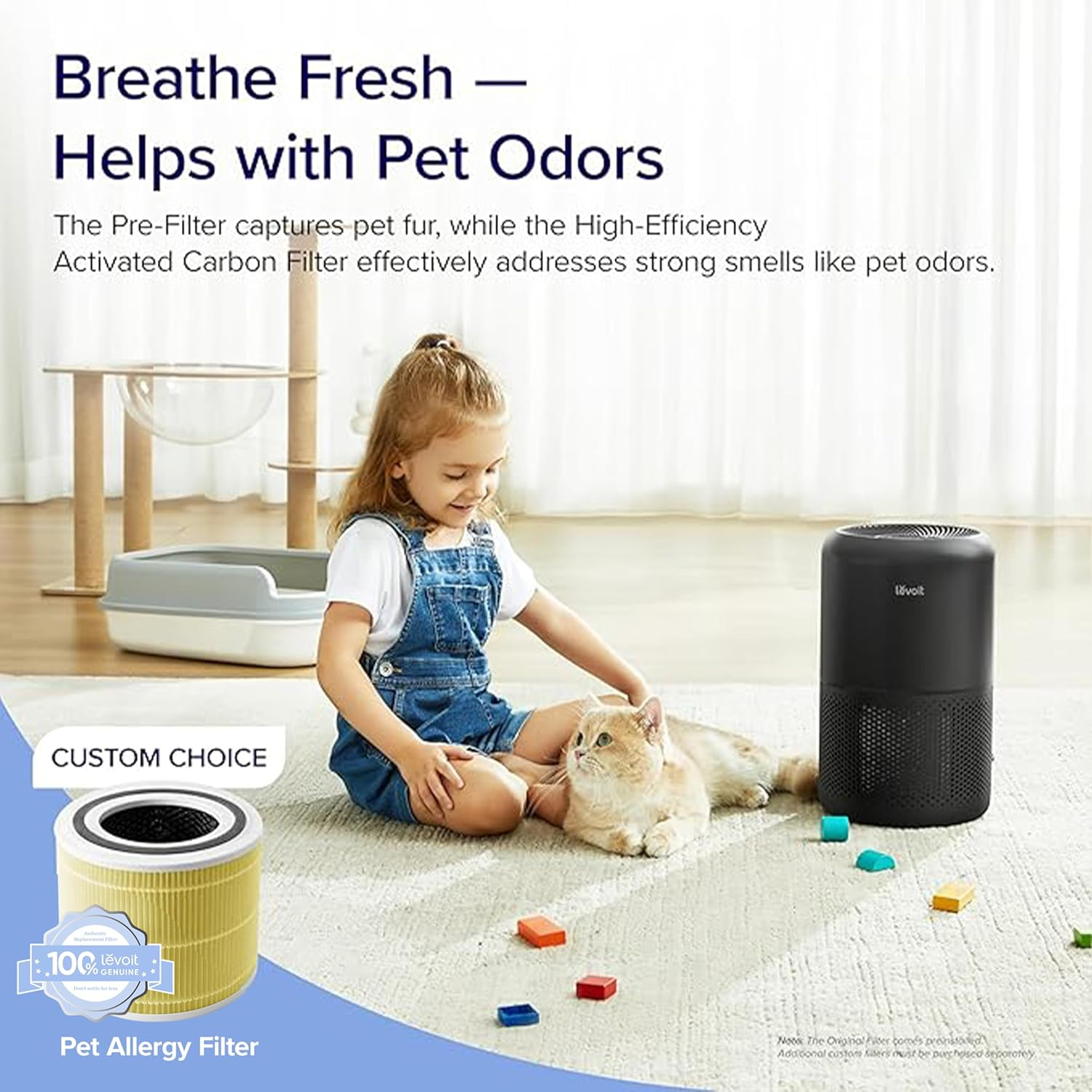 Black HEPA Ionic Odor Absorbing Air Purifier