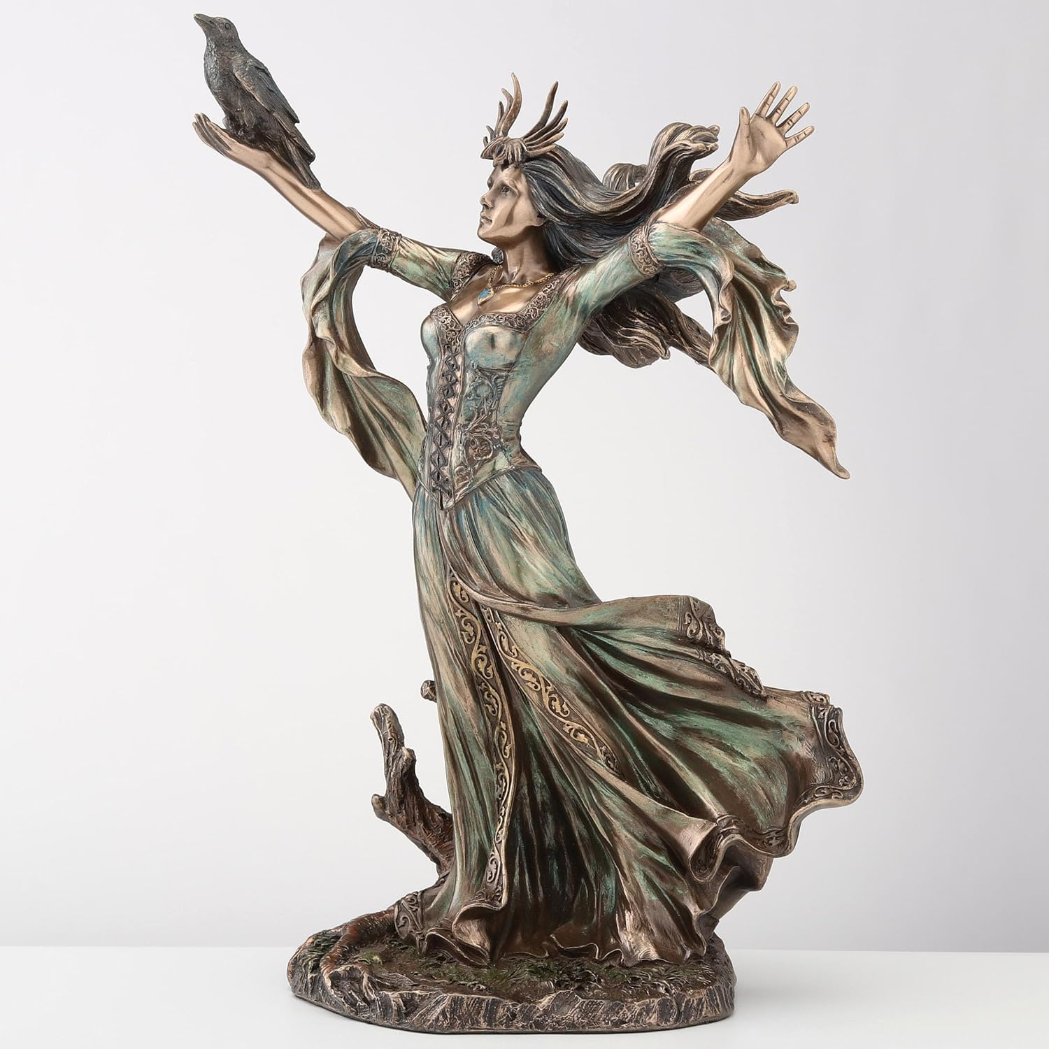 Morgan Le Fay Bronze Finish Fairy Sculpture for Tabletop Decor