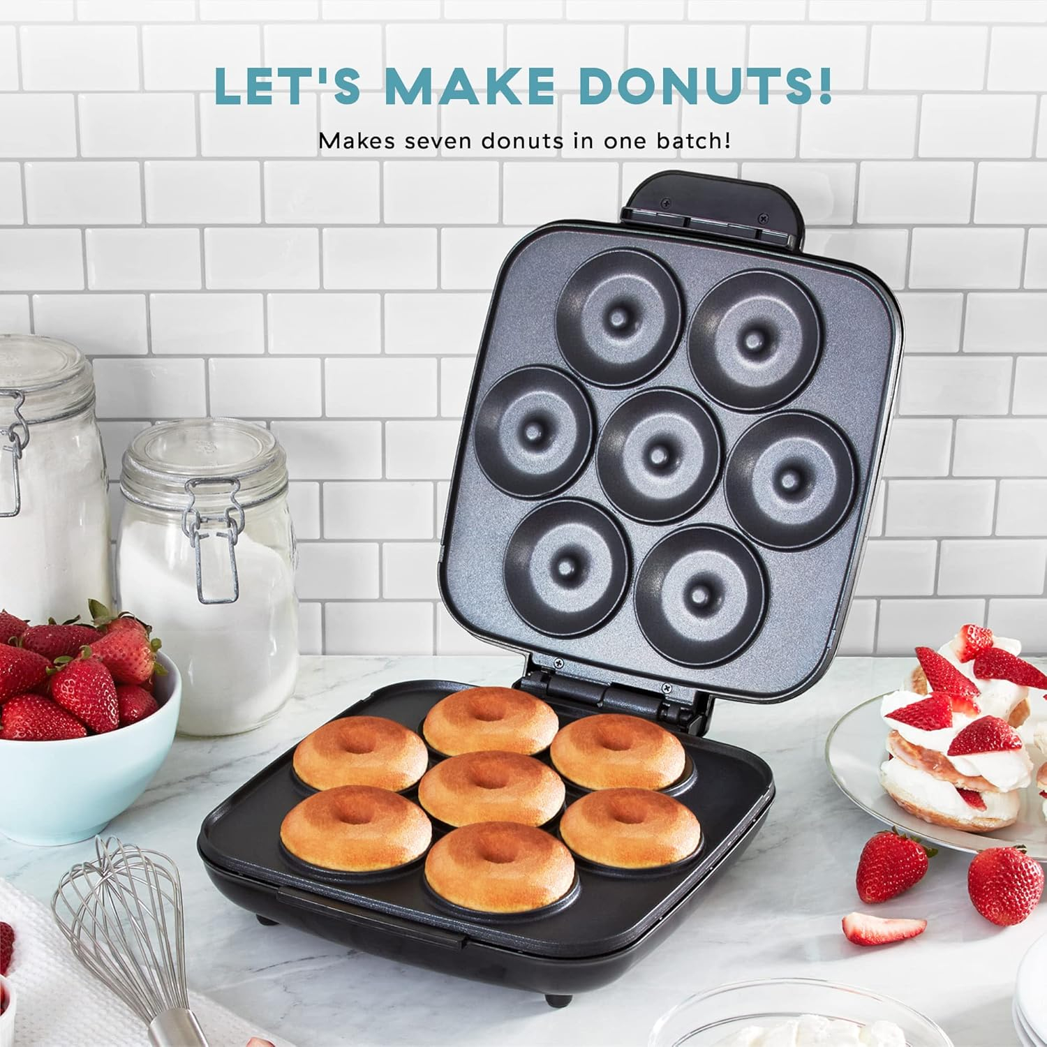 Delish By Dash Donut Maker for Snacks, Dessert, and More - Red