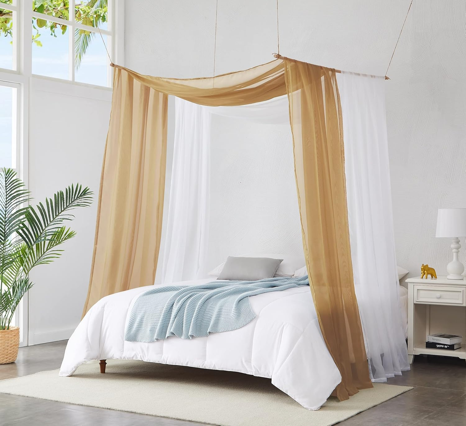 WARM HOME DESIGNS 2 Bed Canopy Curtains Bundle. Canopy Bed Curtains Available in Sizes and Many Colors