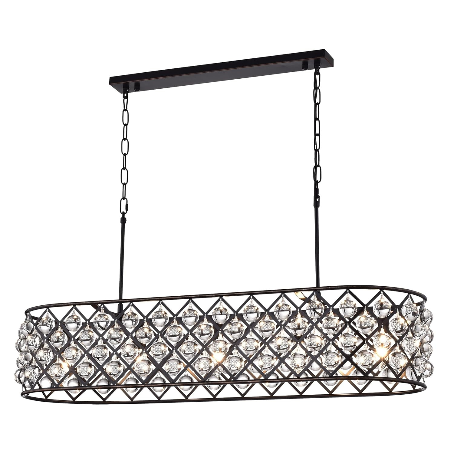 Azha 4-Light Oil Rubbed Bronze Crystal Drum Chandelier