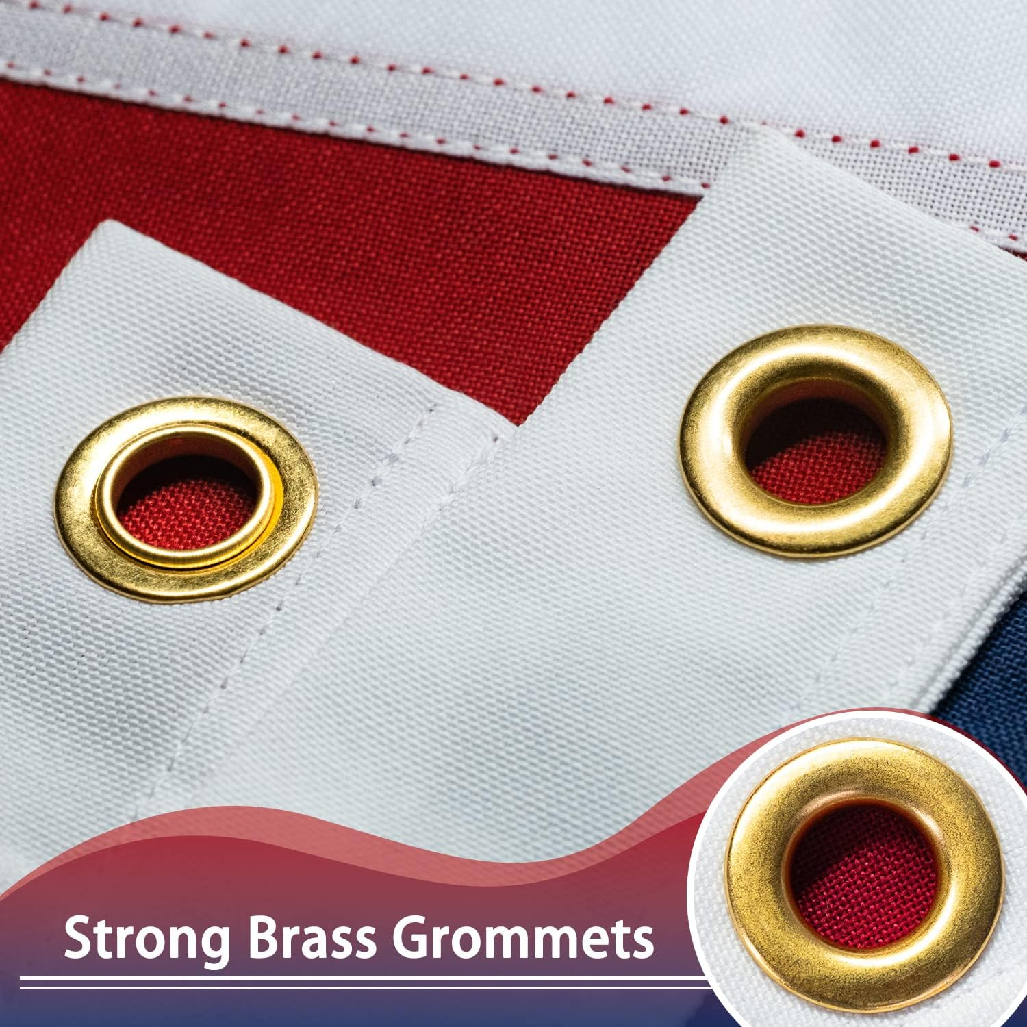 American Flag 3x5 ft for Outside Made in USA, Longest Lasting, Heavy Duty, Embroidered Stars, Sewn Stripes, Brass Grommets, Fade Resistant US Outdoor Flags
