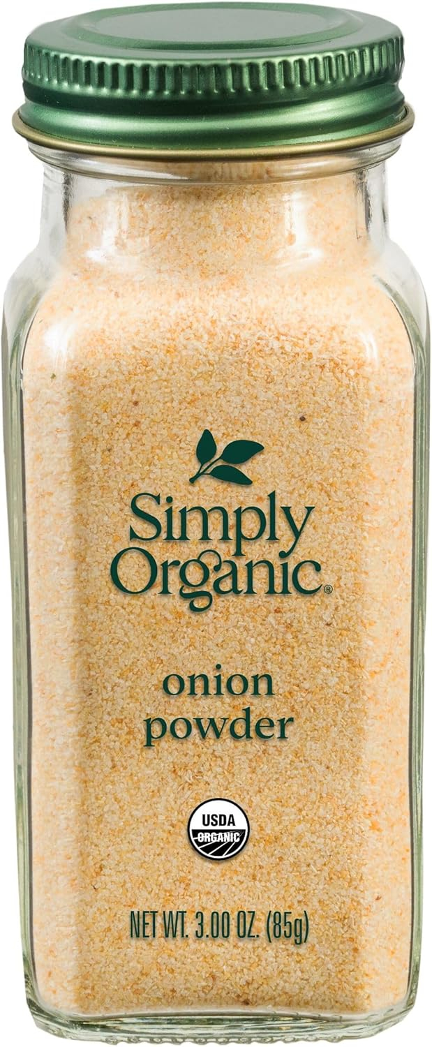 Simply Organic White Onion Powder, 3-Ounce Jar, Organic US Grown Onions, Real Onion Taste Without The Tears, Kosher, Non GMO