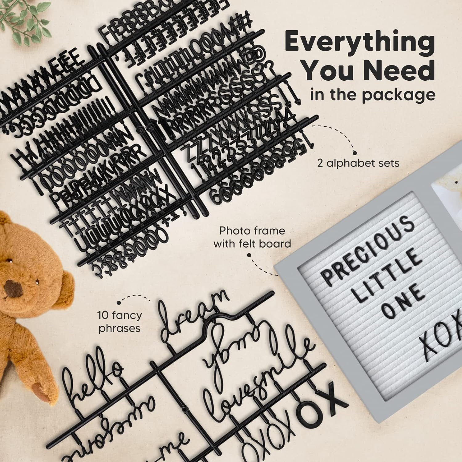 Nursery Picture Frame with Felt Letter Board - Baby Keepsake Frame for Ultrasound Photo & Birth Announcement, Boys & Girls Gender Reveal Gifts, Cute Baby Shower Gifts for New Mom(Alpine White)