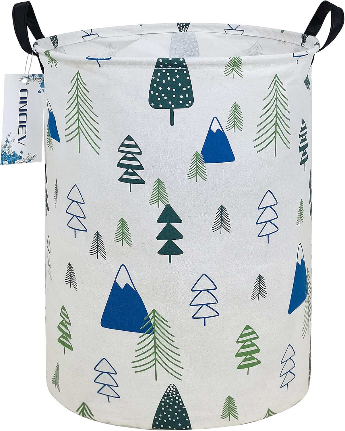 Round Fabric Storage Bin,Decorative Basket,Organizer Basket with Handles,for Clothes Storage,books and 19.7inch(H) x 15.7inch(D)