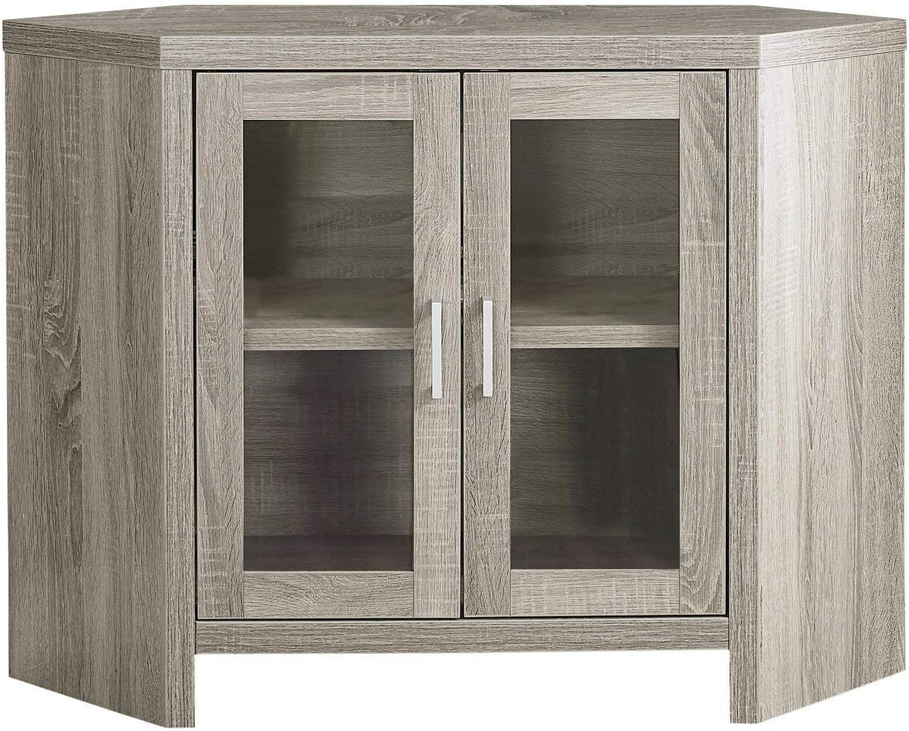 Monarch TV STAND - 42"L / DARK TAUPE CORNER WITH GLASS DOORS