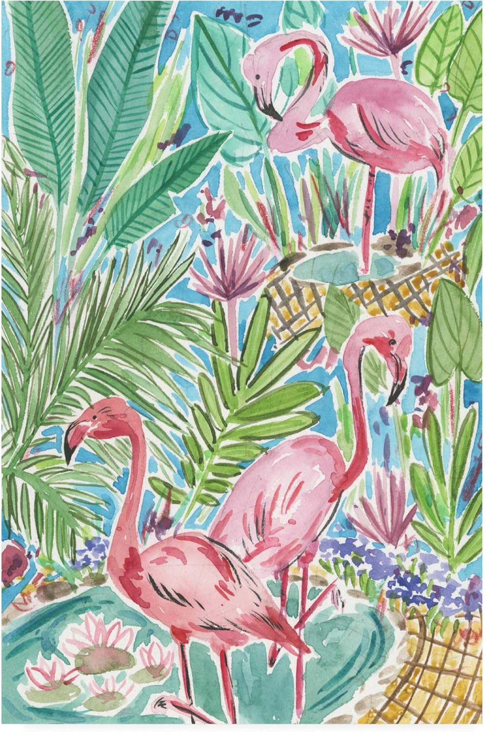 Trademark Fine Art 'Flamingo Paradise I' Canvas Art by Melissa Wang