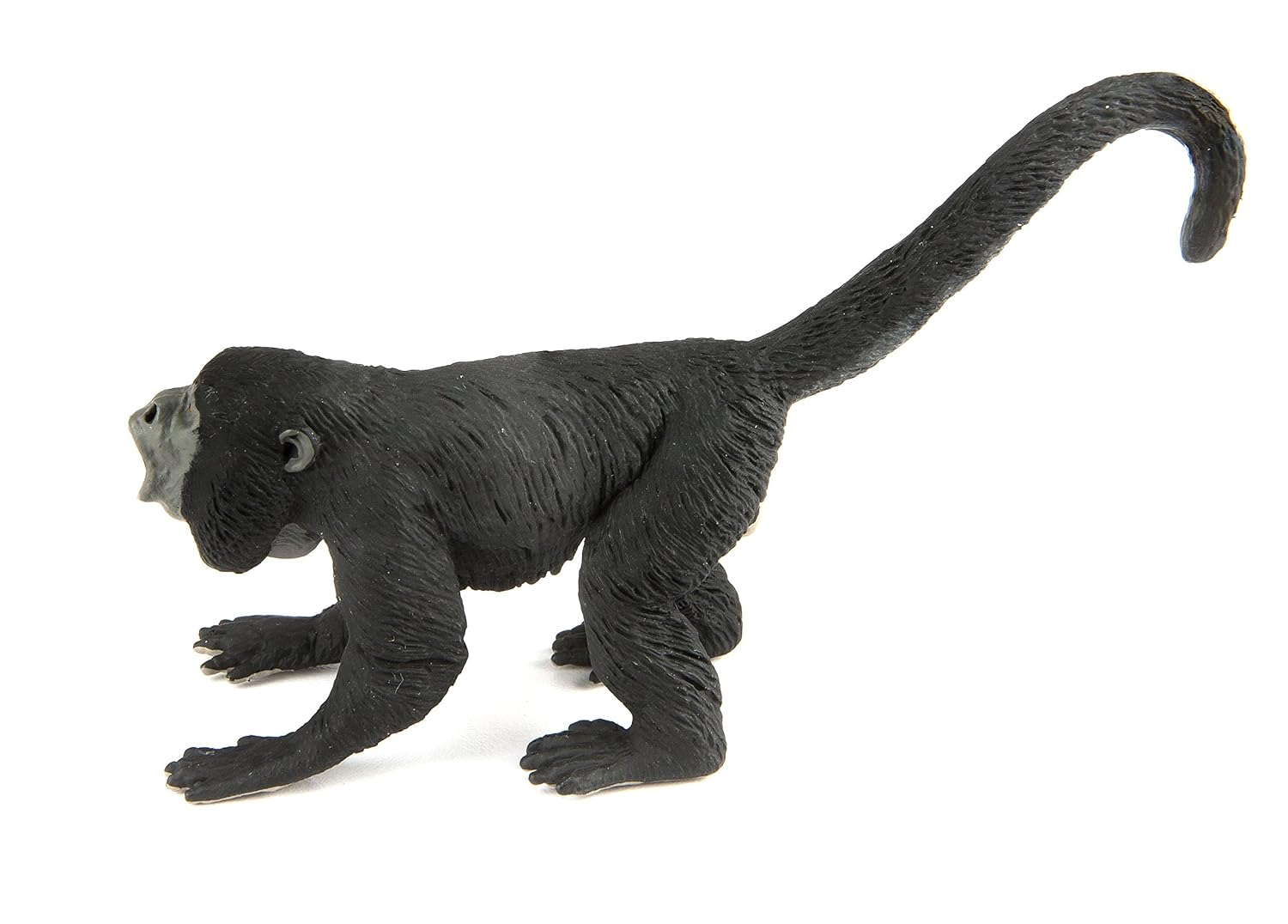 Hand-Painted Black and Gray PVC Howler Monkey Figurine
