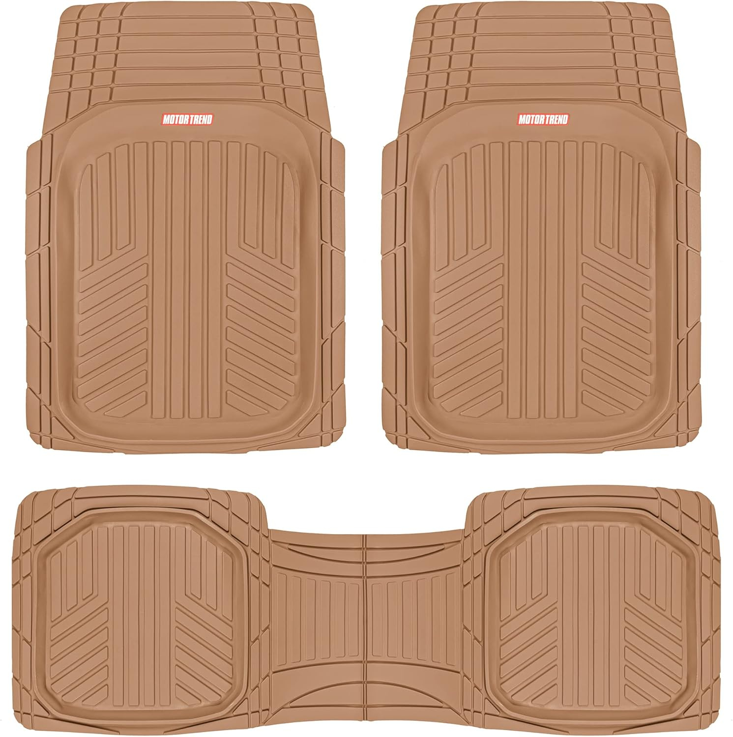 Motor Trend Deep Dish Rubber Floor Mats for Car SUV TRUCK Van, All-Climate All Weather Performance Plus Heavy Duty Liners Odorless