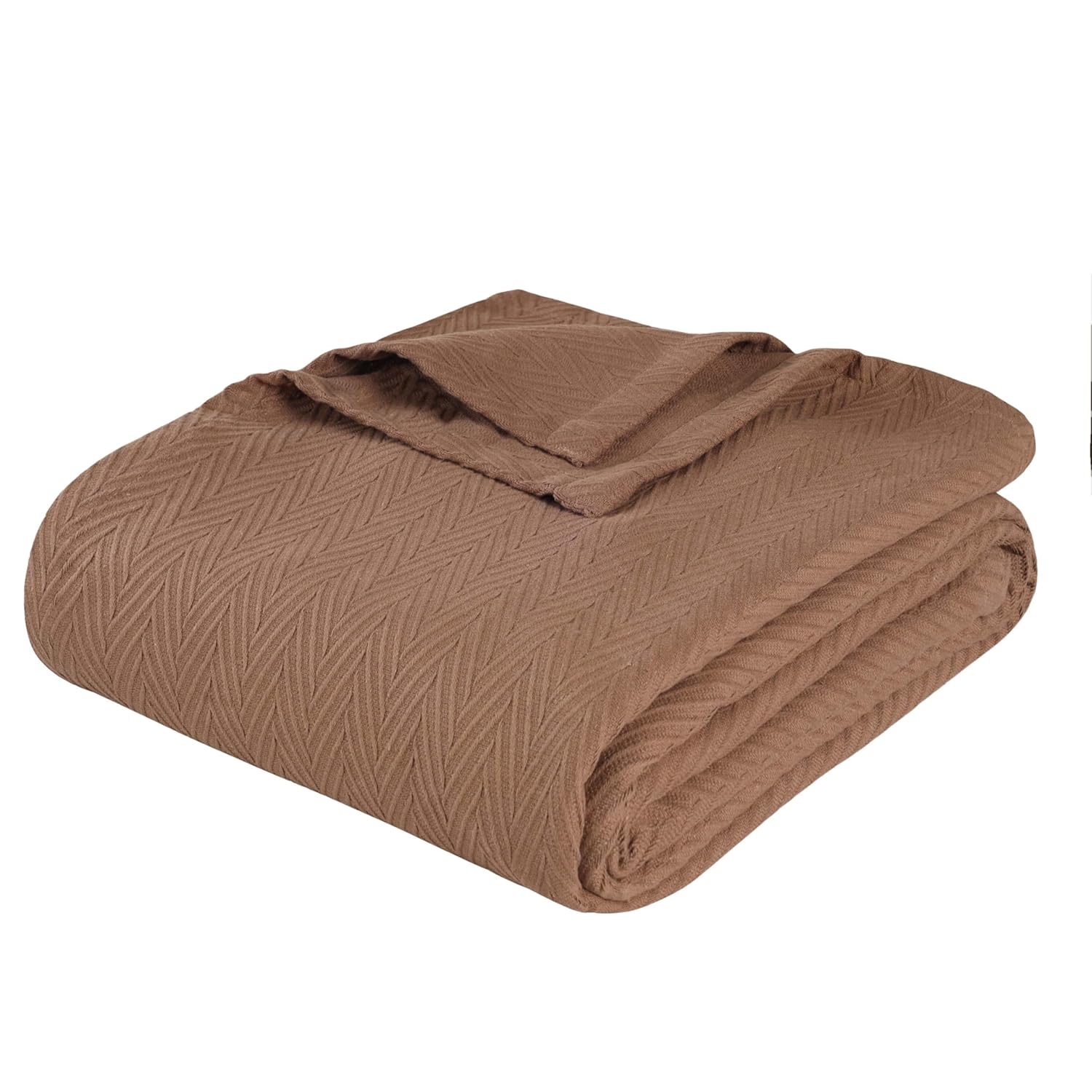 Superior Dobbyweave Knit Cotton Blanket, All Season Bed Blanket, Full/Queen 88" x 100", Taupe
