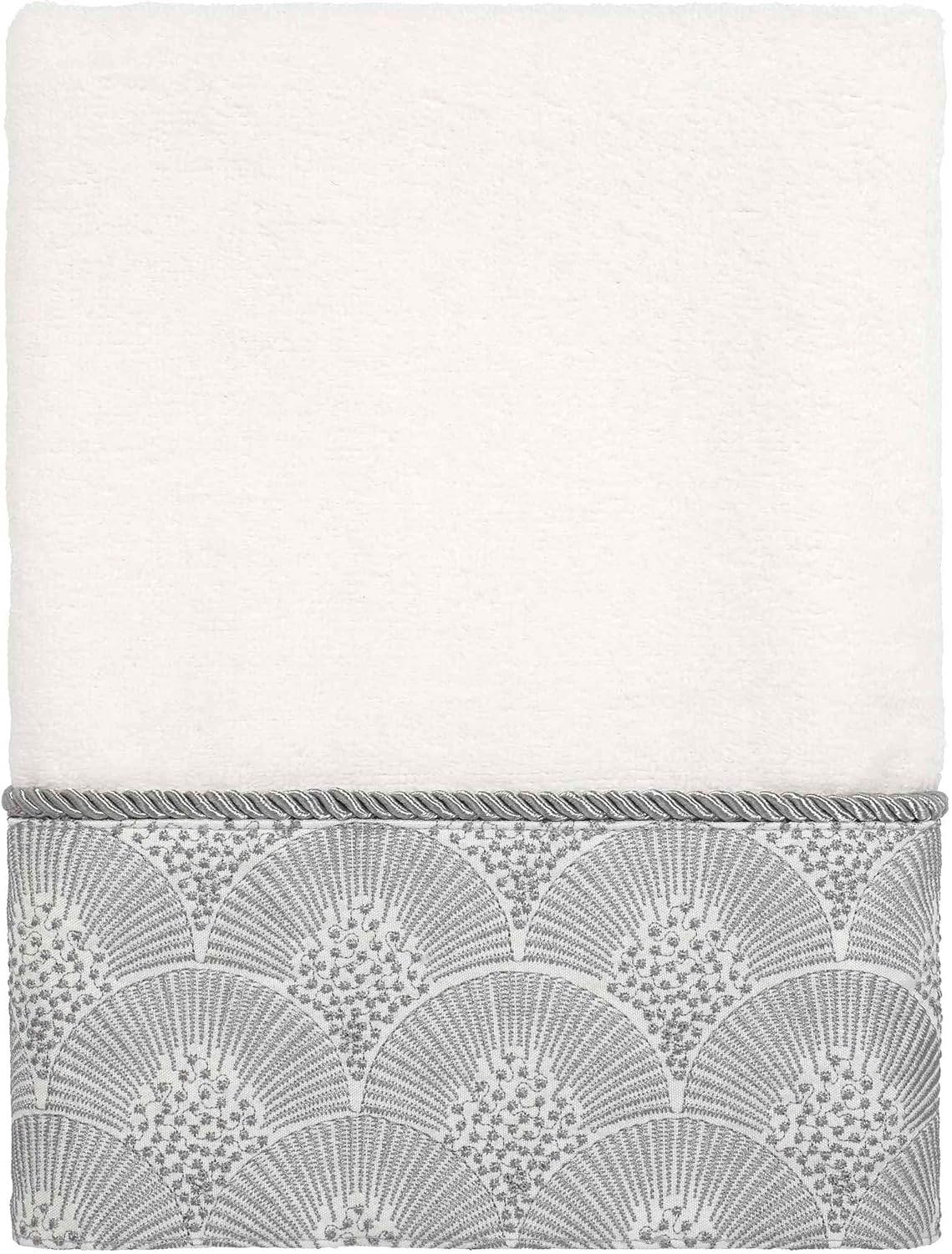 Avanti Linens - Hand Towel, Soft & Absorbent Cotton Towel (Deco Shell Collection, White)