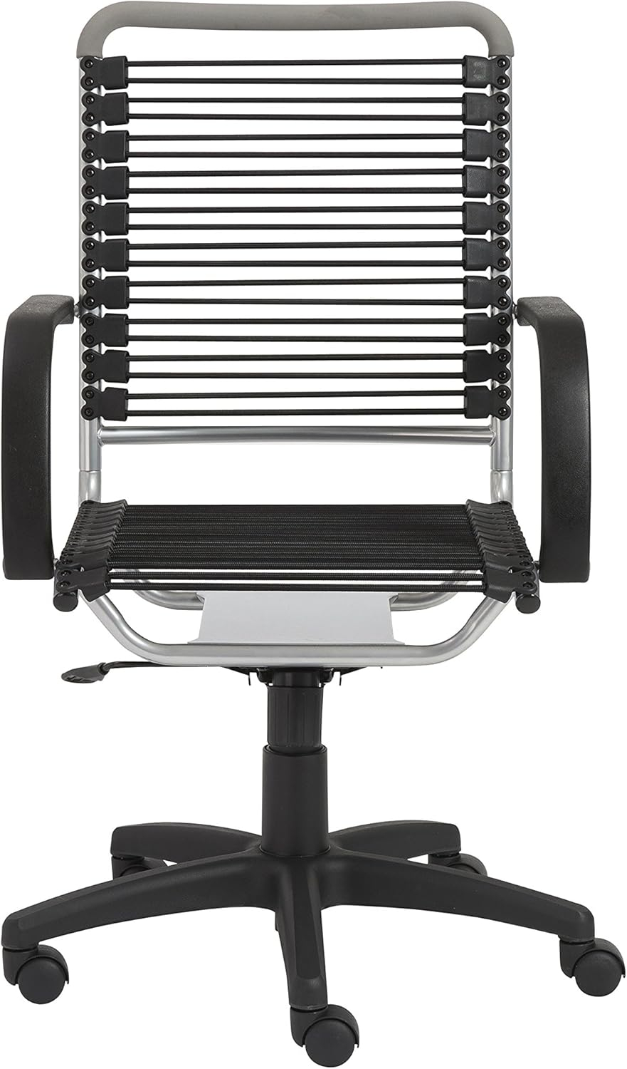 Black Aluminum High Back Swivel Bungee Office Chair