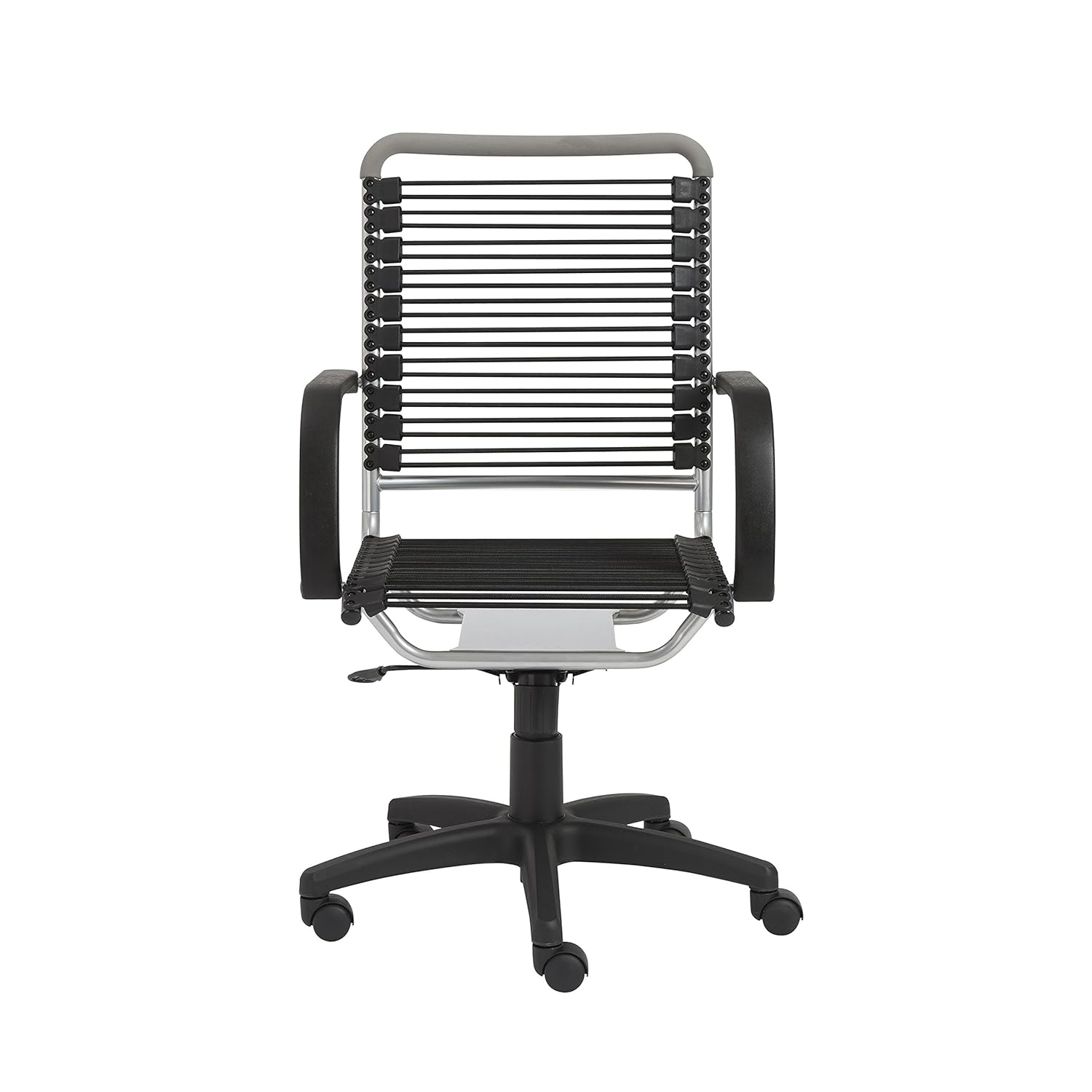 Black Aluminum High Back Swivel Bungee Office Chair