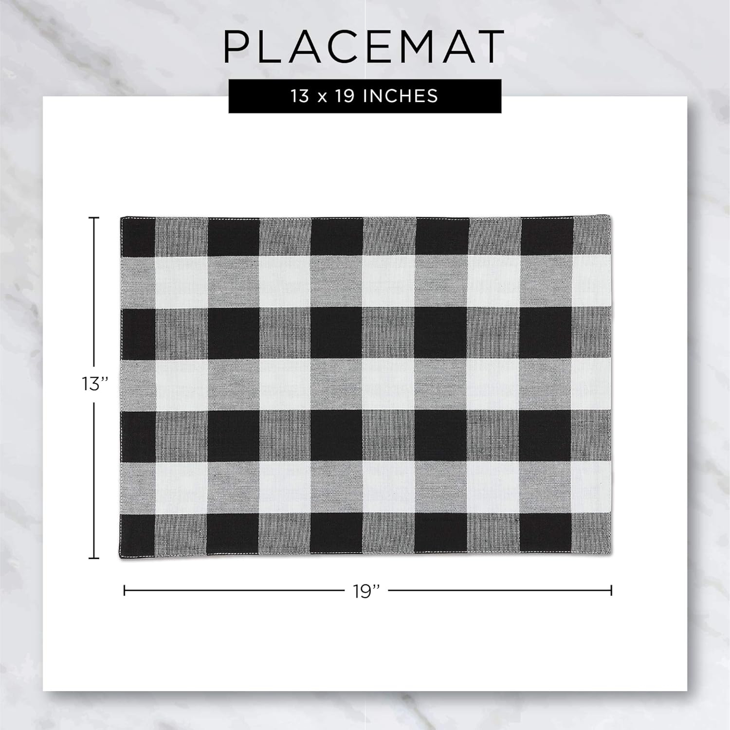 Dusty Lilac Buffalo Check Ribbed Placemat (Set of 6)