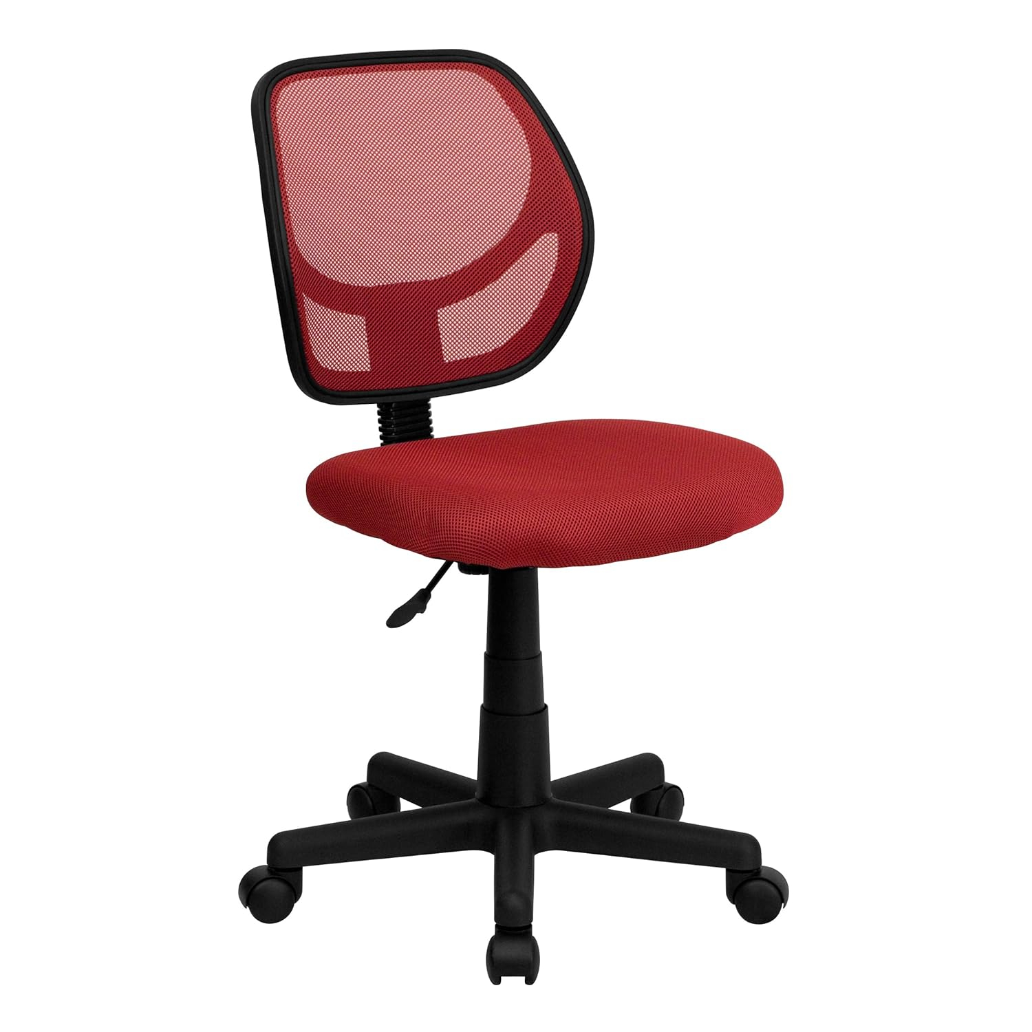 Low Back Red Mesh Swivel Task Office Chair with Lumbar Support