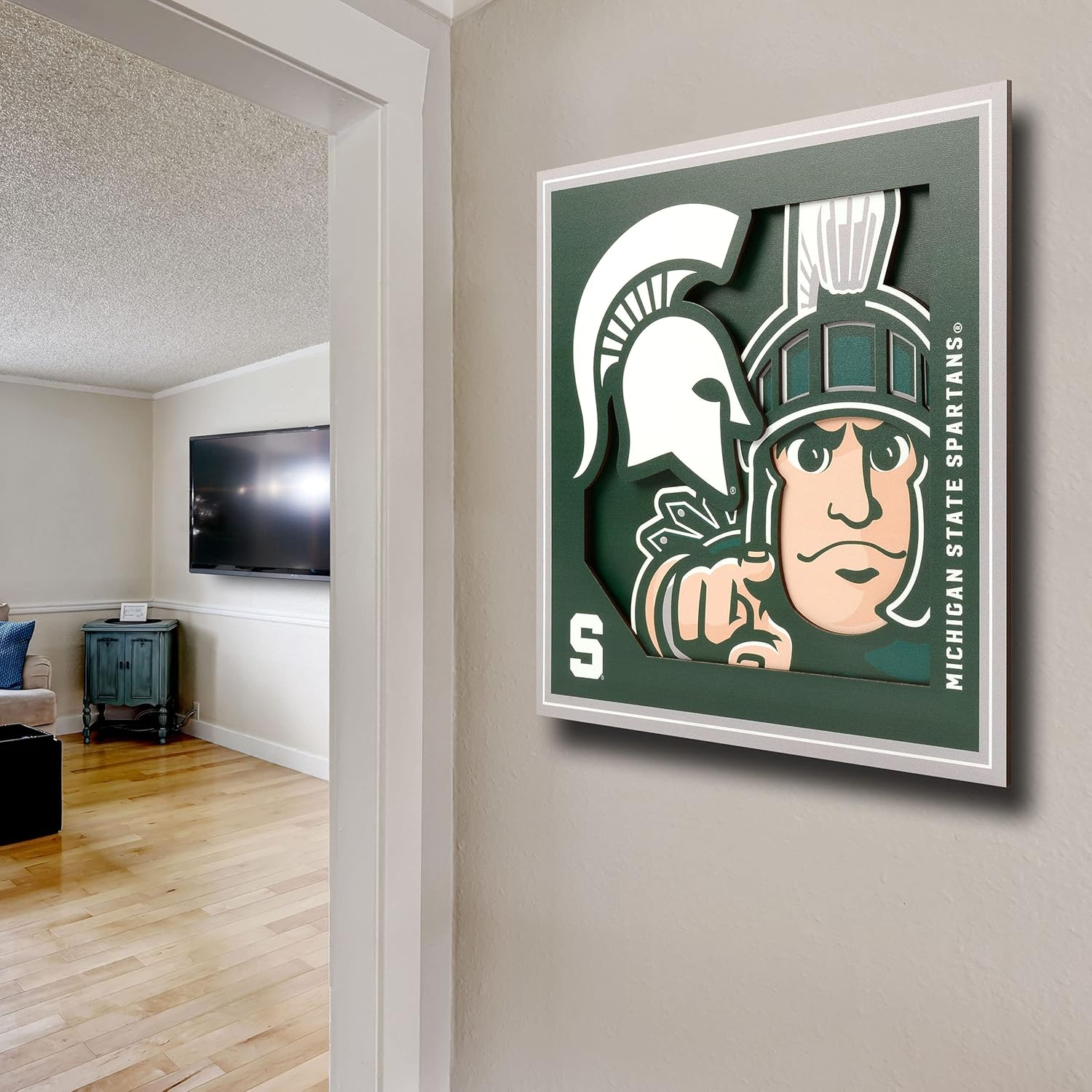 Michigan State Spartans 12'' x 12'' 3D Logo Wall Art