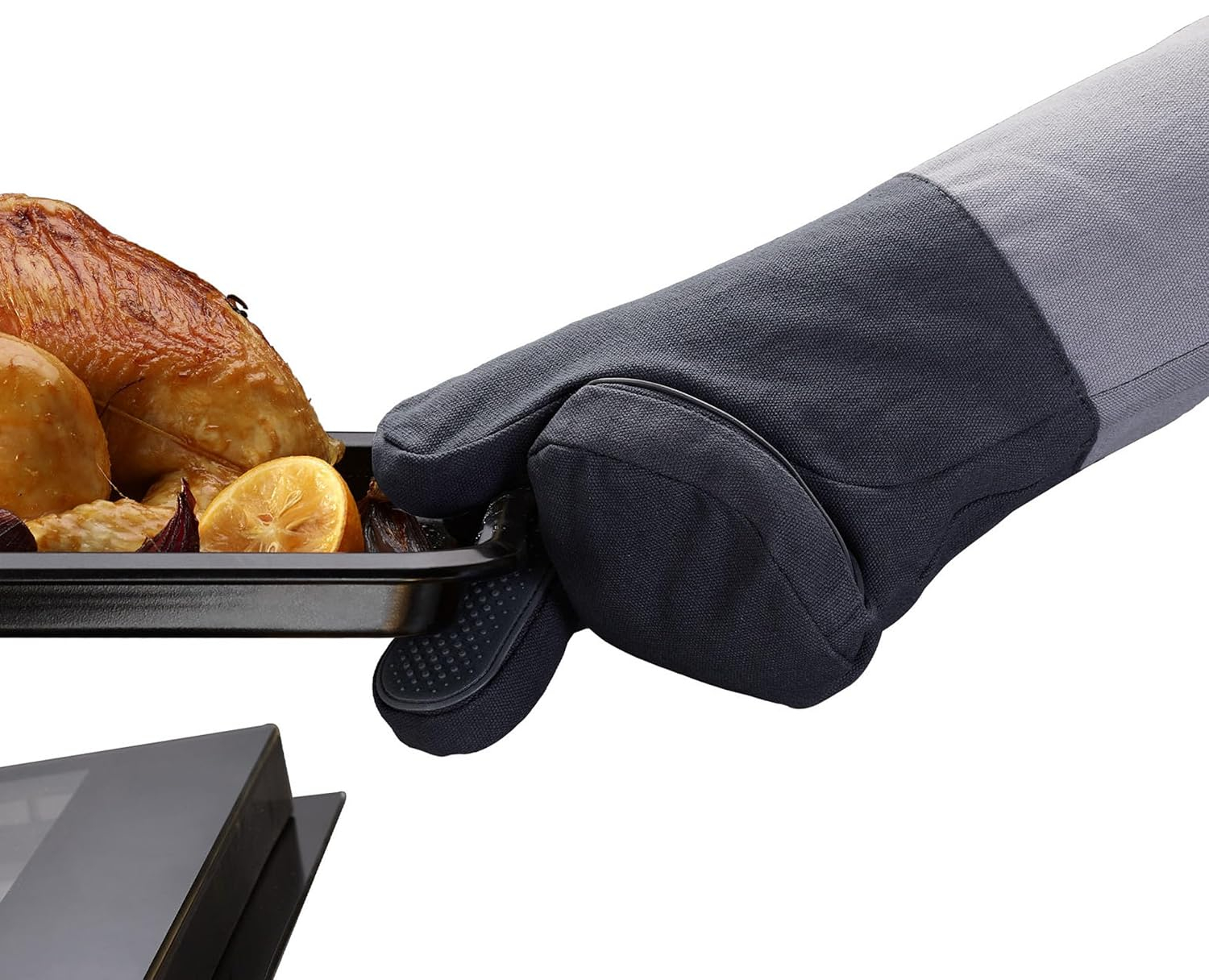 Joseph Joseph Pinch Easy Grip Silicone Oven Glove, Precise Grip, Heat-Resistant up to 482°F, Comfortable Cuff with Hanging Hole, Machine Washable, Right Hand Only