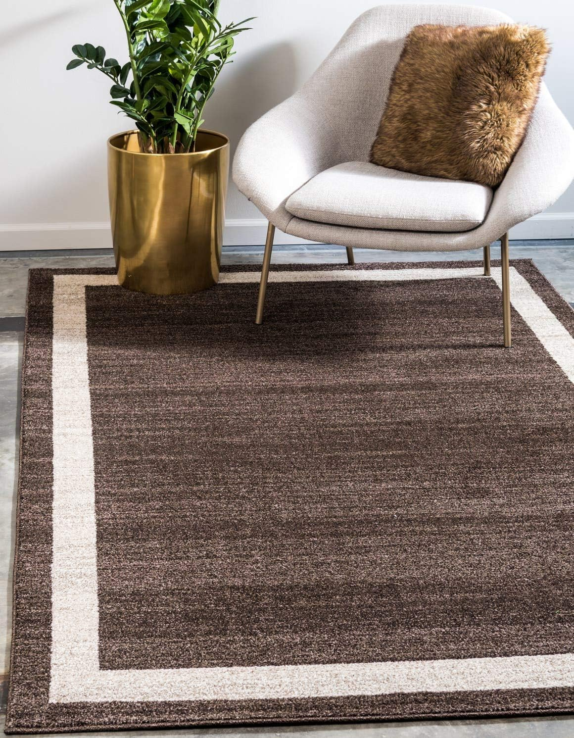 Unique Loom Del Mar Collection Area Rug - Maria (3' 3" x 5' 3" Rectangle Brown/Ivory)