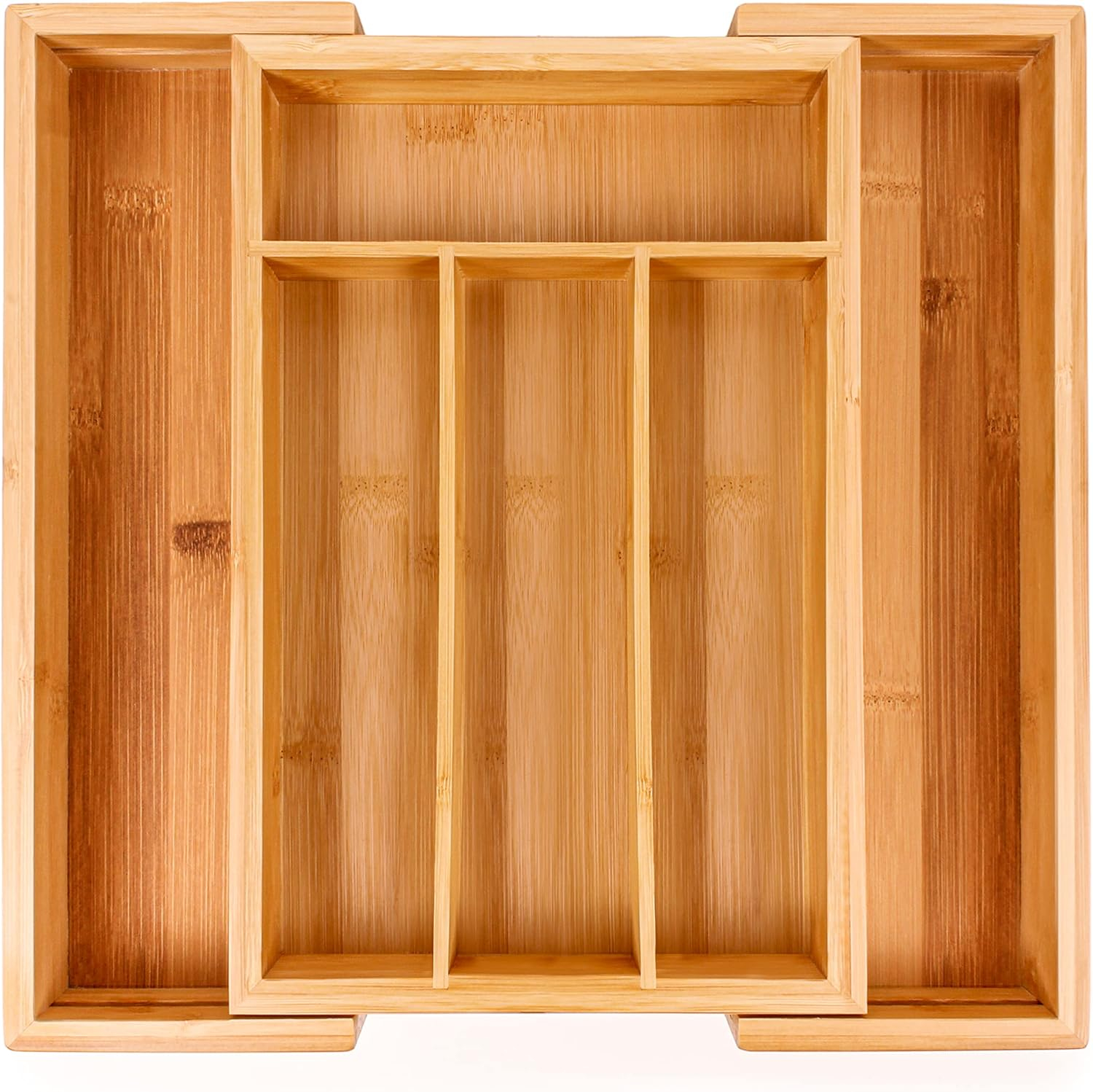 Expandable Bamboo 8-Slot Flatware Organizer