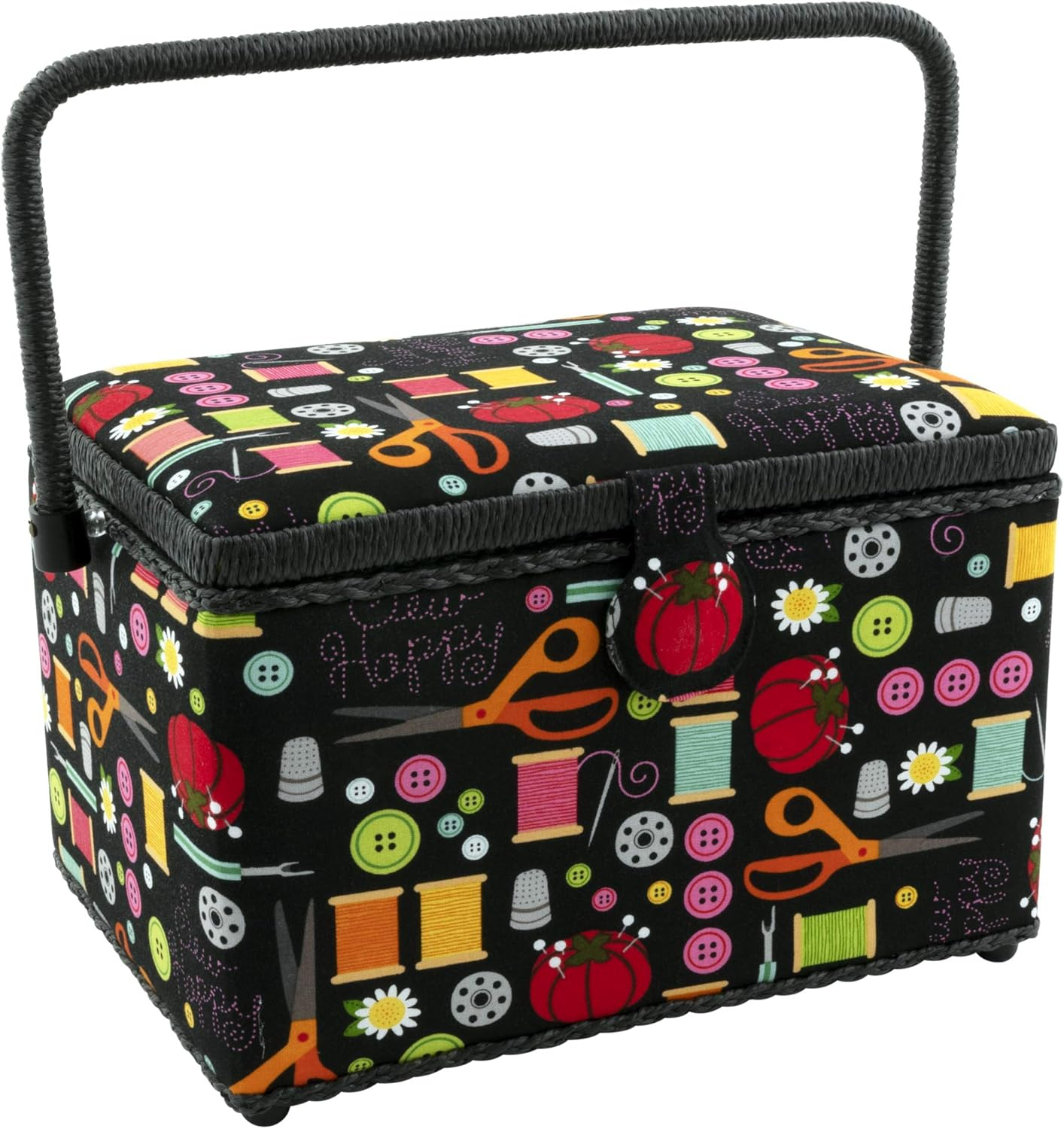 Dritz Large Sewing Basket, Black Sewing Notions