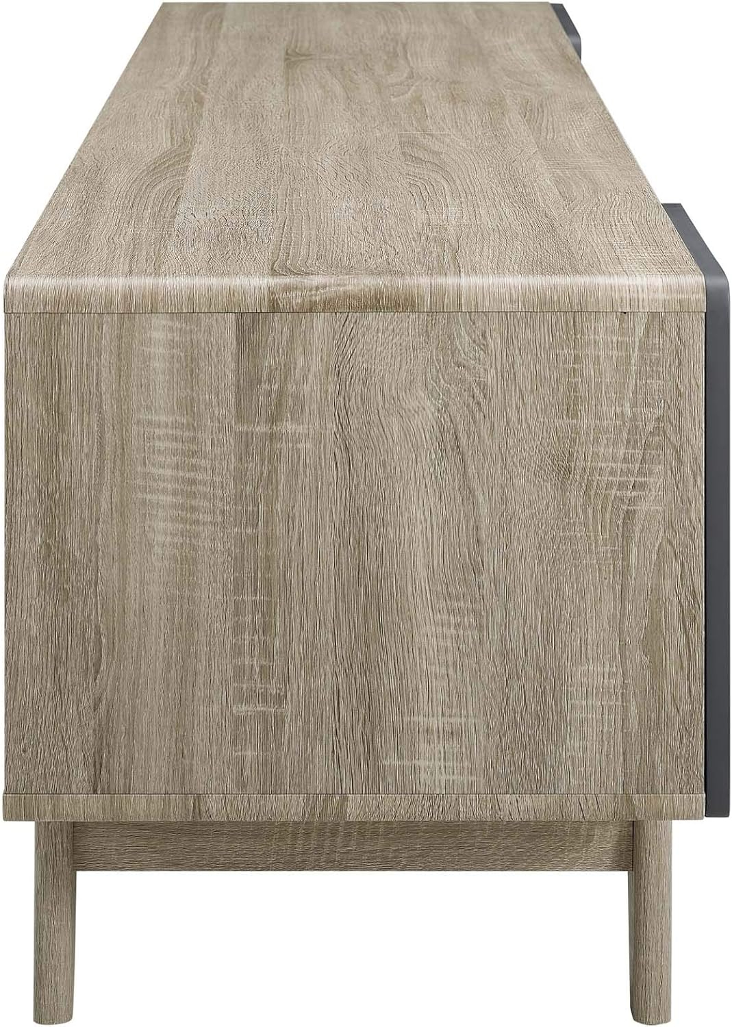 Modway Tread 70" Modern Wood TV Stand for TV up to 76" in Natural/Gray