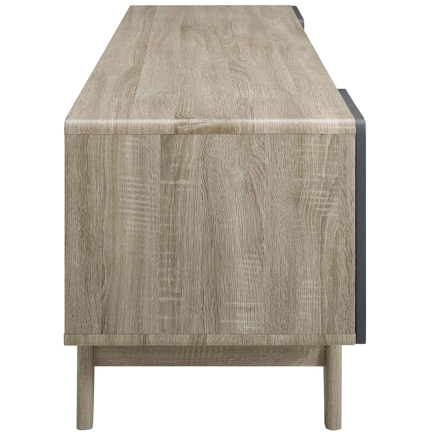 Modway Tread 70" Modern Wood TV Stand for TV up to 76" in Natural/Gray