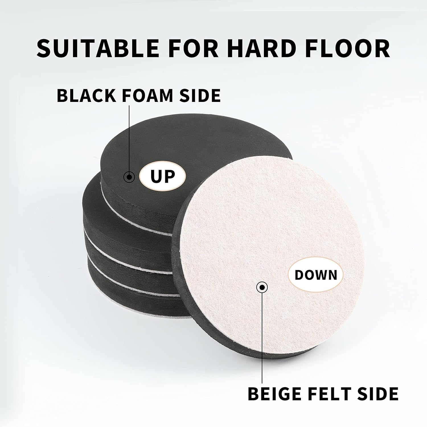 Yelanon Furniture Sliders, 12 pcs-4 3/4” Felt Furniture Sliders for Carpet, Furniture Pads Hardwoods Floors, Heavy Furniture Movers Sliders, Reusable Furniture Moving Pads,Carpet Protectors