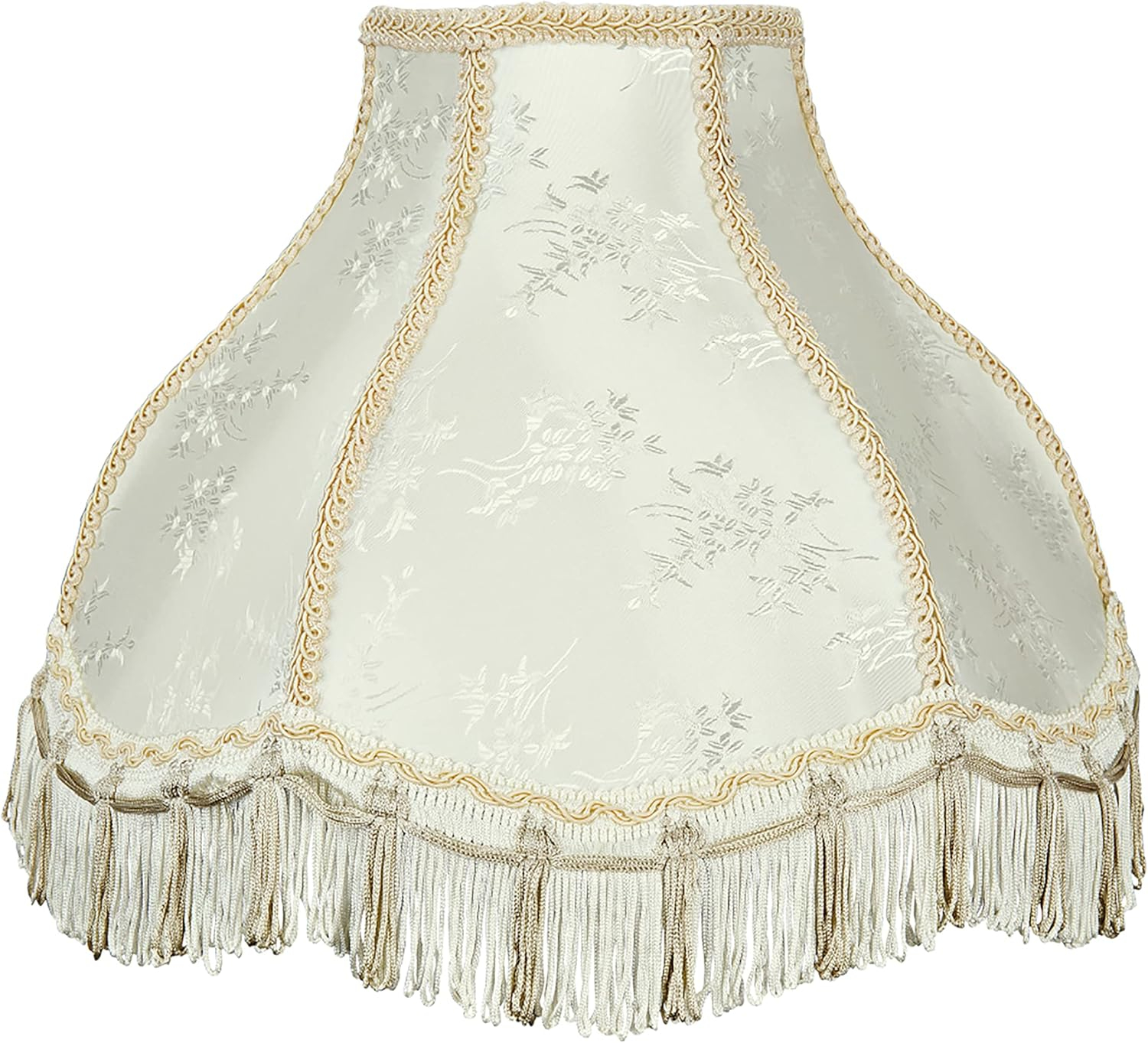 Aspen Creative 30331 Transitional Scallop Bell Shape Spider Construction Lamp Shade in Ivory, 13" wide (5" x 13" x 9 1/2")