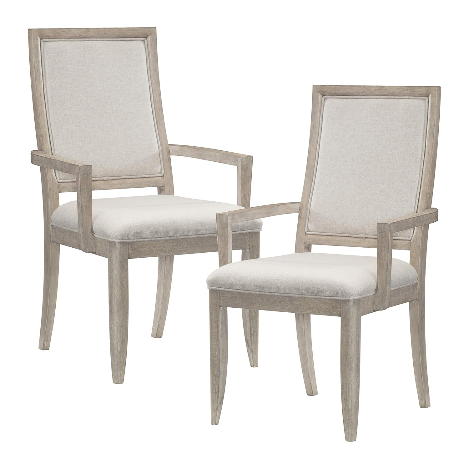 Lexicon Contemporary Wood Dining Room Arm Chair in Gray (Set of 2)