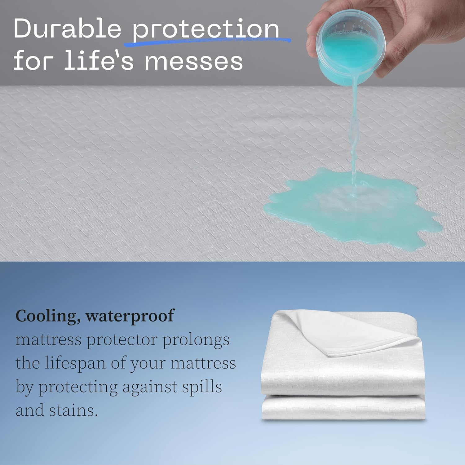 Coop Home Goods Ultra-Cool Waterproof Mattress Protector, King, Cooling Mattress Protector, Machine Washable Cooling Bed Cover, Whisper Quiet Waterproof Bed Cover, King (78x80)