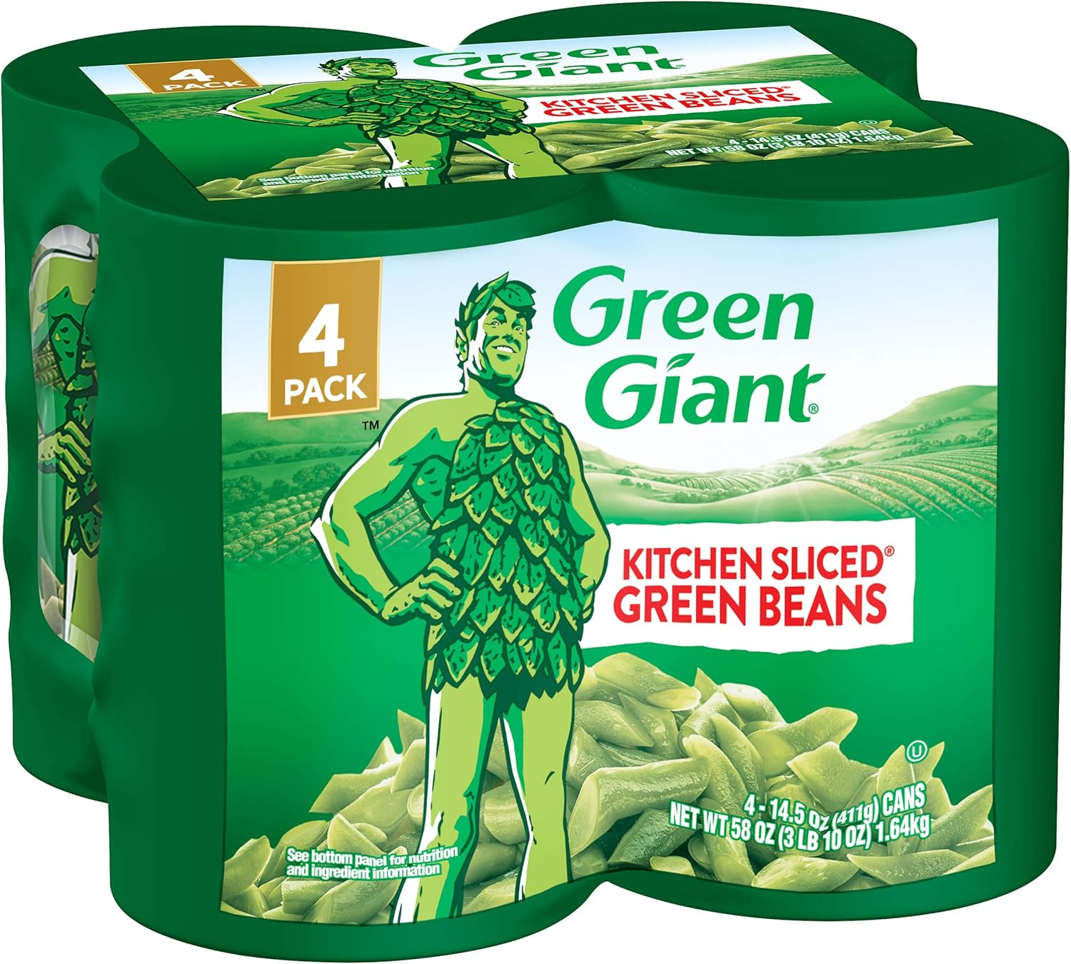 Green Giant Kitchen Sliced Green Beans, Shelf Stable, 4 Pack, 14.5 oz