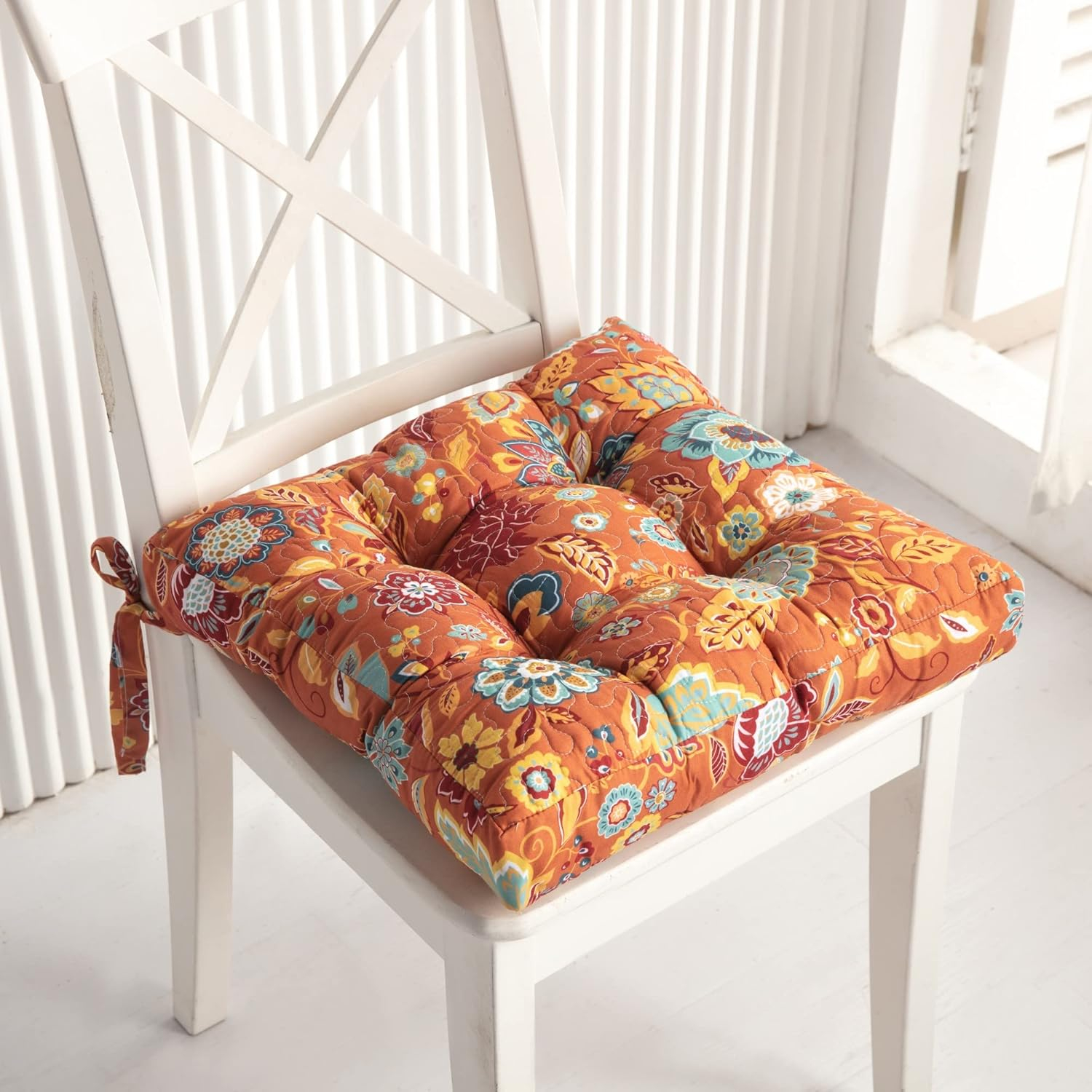 Greenland Home Triple-Cushioned Chair Pad, Set of 4, 18x18-inch (4), Astoria 4 Count