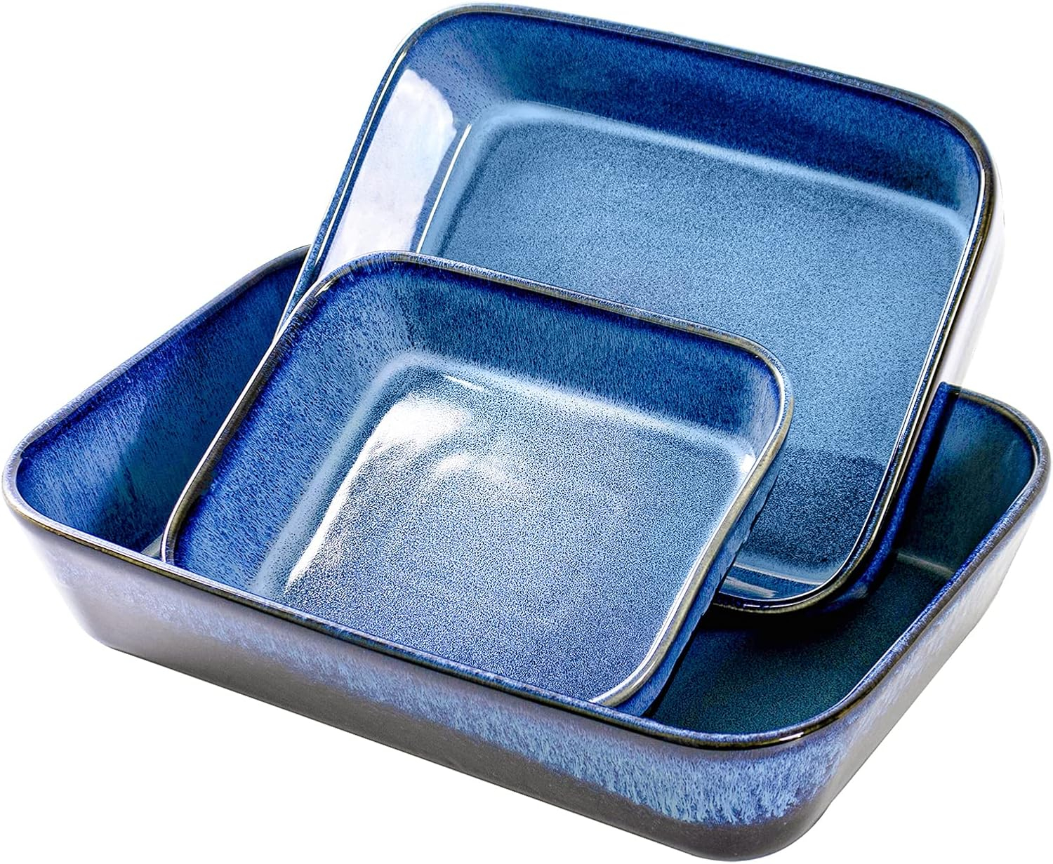 UNICASA Baking Dishes for Oven, Ceramic Casserole Dish Bakeware Set, 9x13 In Lasagna Pans, Blue Baker Dish for Cooking, Dinner - Reactive Glaze Blue