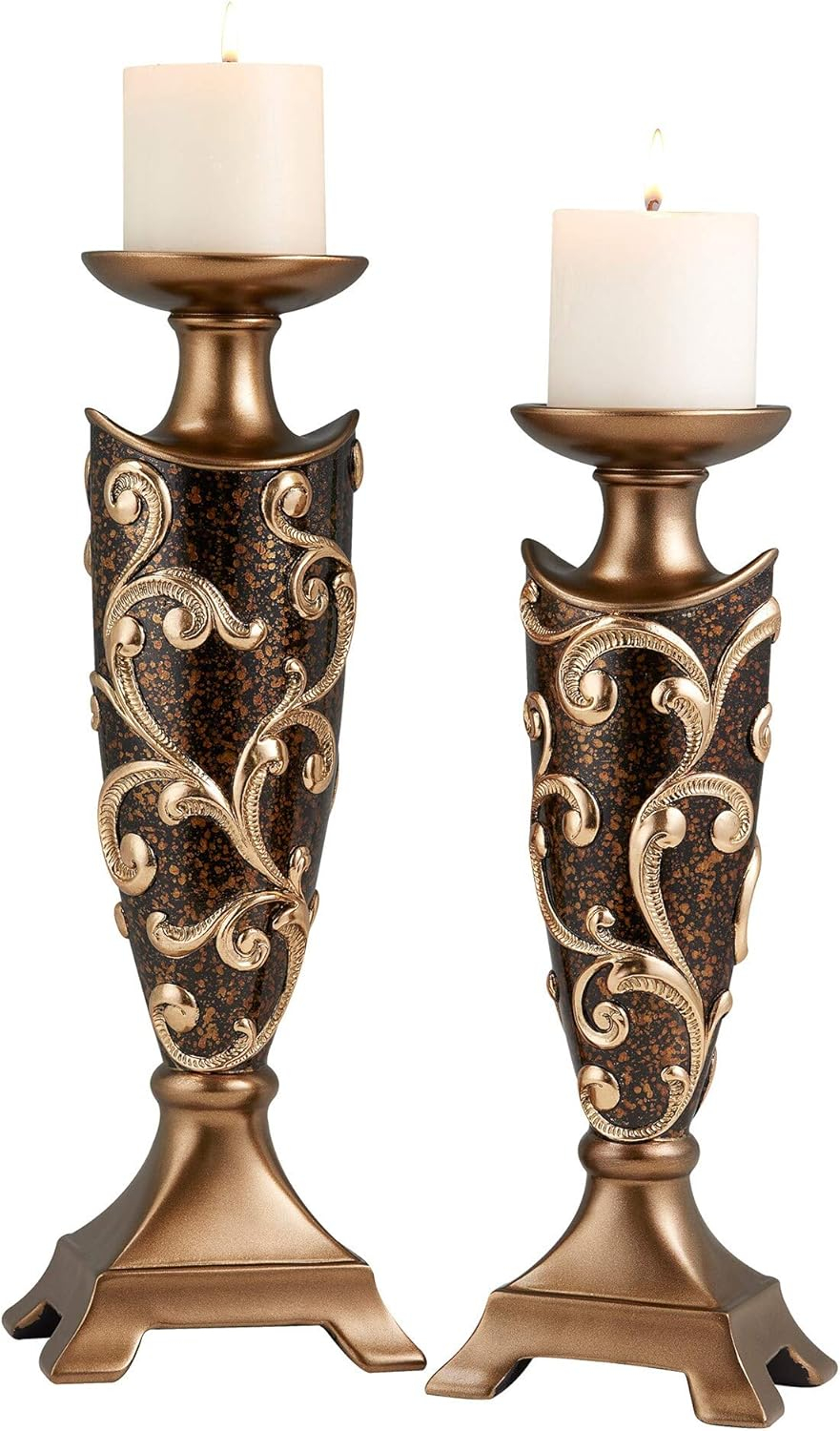 ORE international, Inc. 14", 16" Odysseus Baroque Candleholder Set Of 2