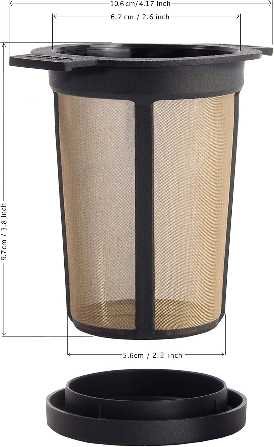Reusable Stainless Steel Coffee and Tea Infusing Mesh Brewing Basket, Large, Black