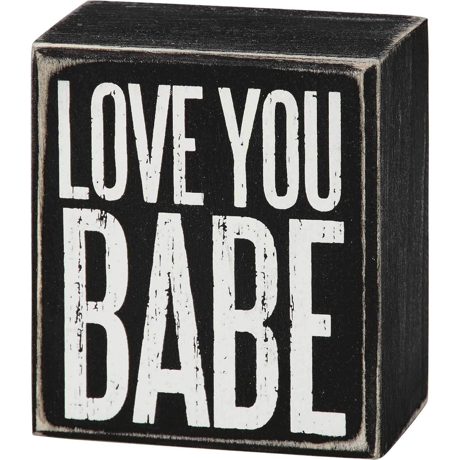 Primitives by Kathy Box Sign, 3 by 3.5-Inch, Love You Babe