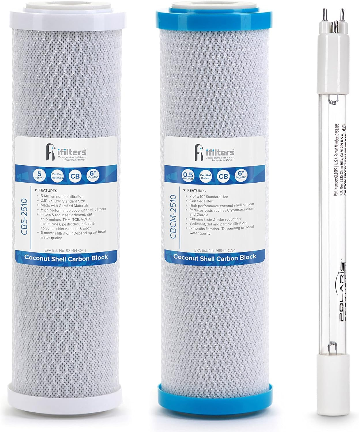 Drinking Water Replacement Filter Set for 3 stage UV Filtration Systems